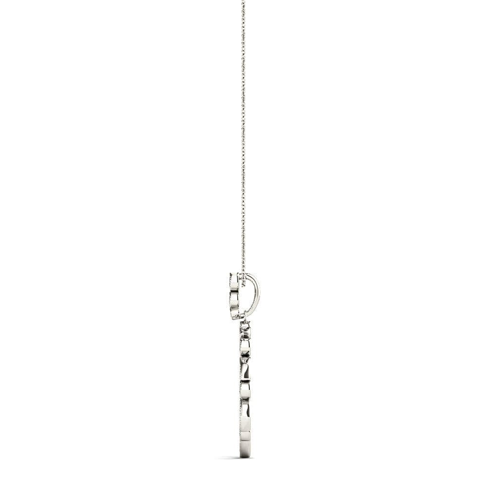 0.50 ctw Diamond Milgrain Circle Necklace Pendant-VIRABYANI