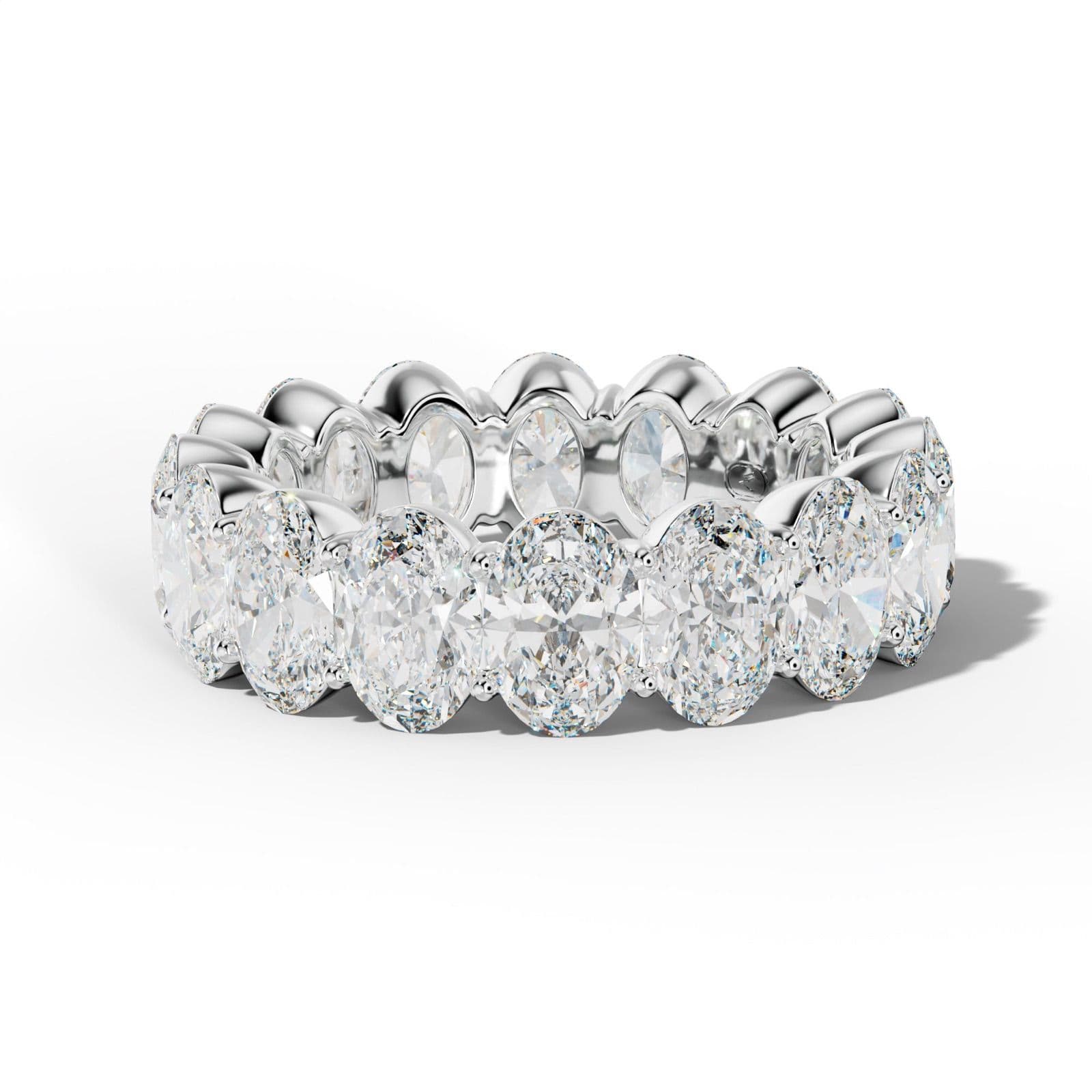 7.0 Carat Oval Diamond Eternity Band Shared Prong Low-Set Design