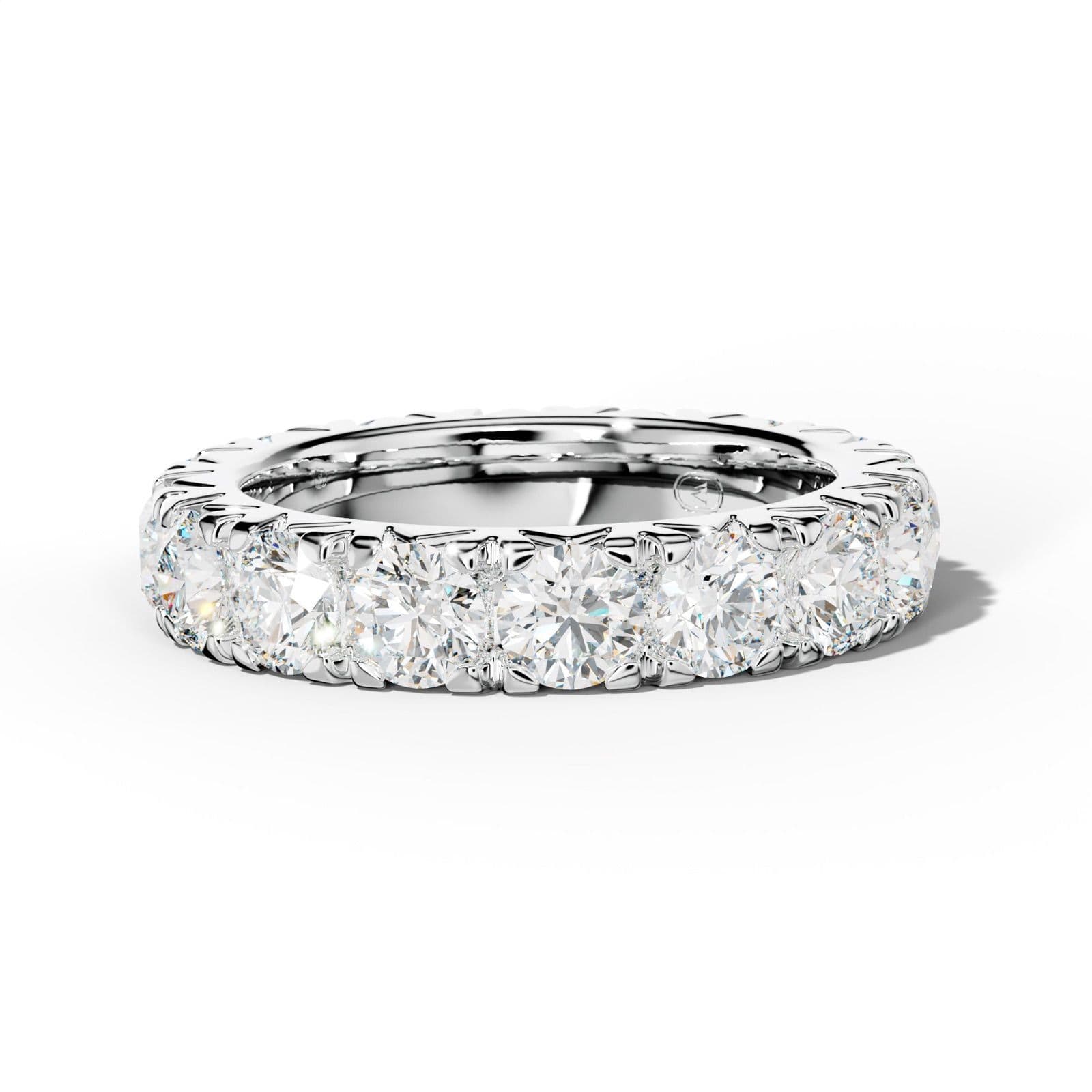 4.0 Carat Round Diamond French Pave Eternity Band