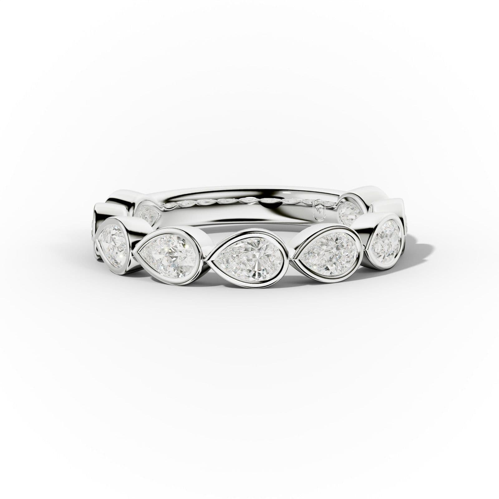 1.0 Carat East West Pear Shape Bezel Set Diamond Anniversary Band