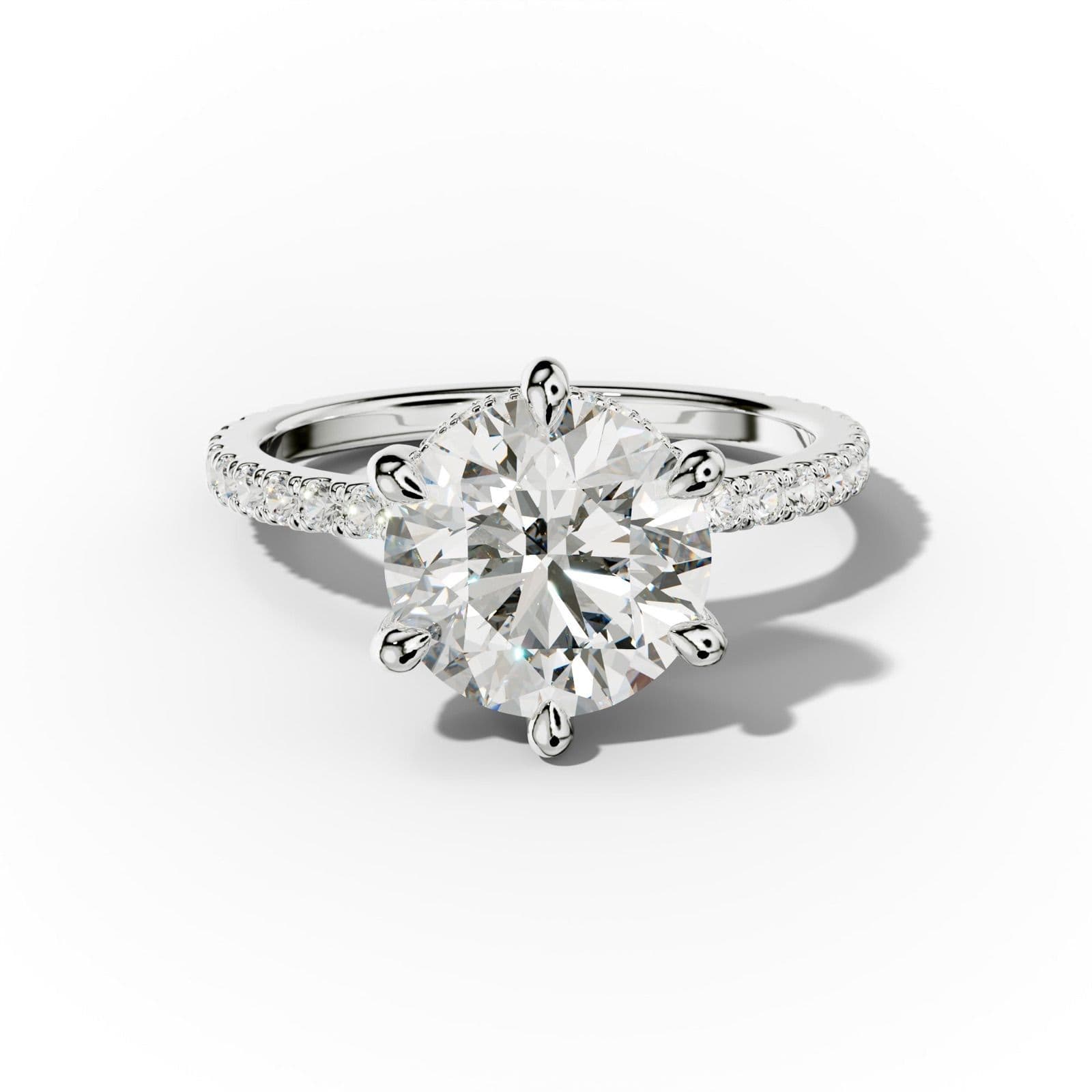 Chloe Six Prong Round Diamond Engagement Ring