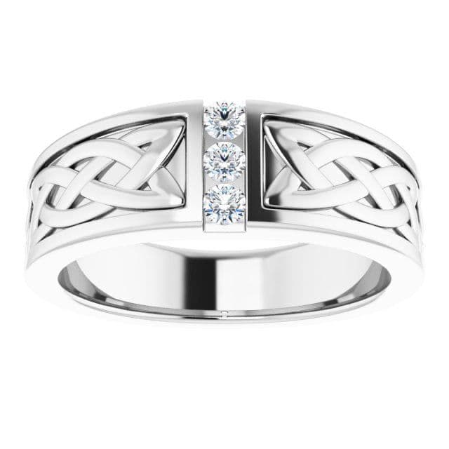 Celtic Knot Design 0.20 ctw Round Diamond Men's Ring