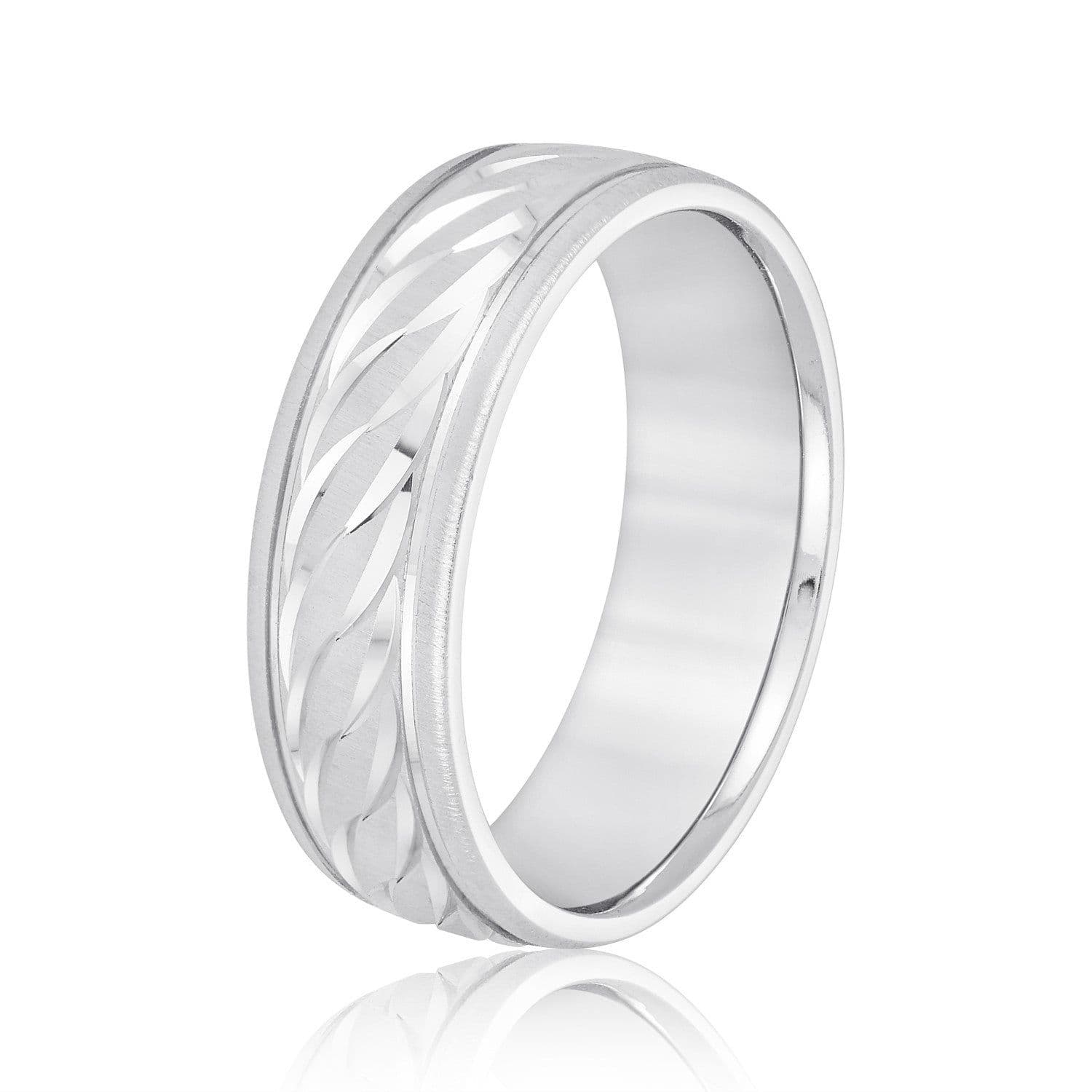 Rope Textured and Engraved Men's Wedding Band