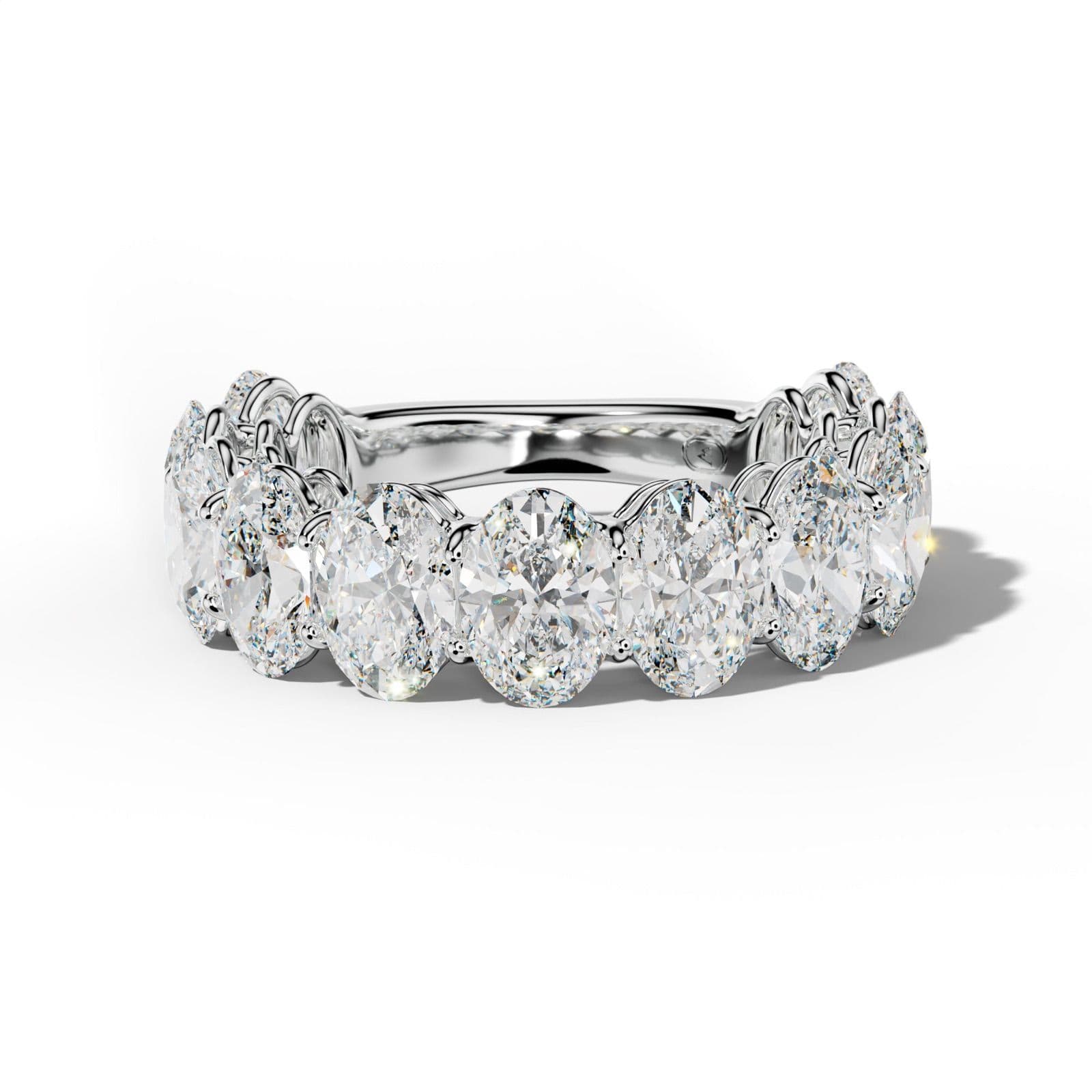 7.0 Carat Oval Diamond 3/4 Anniversary Band