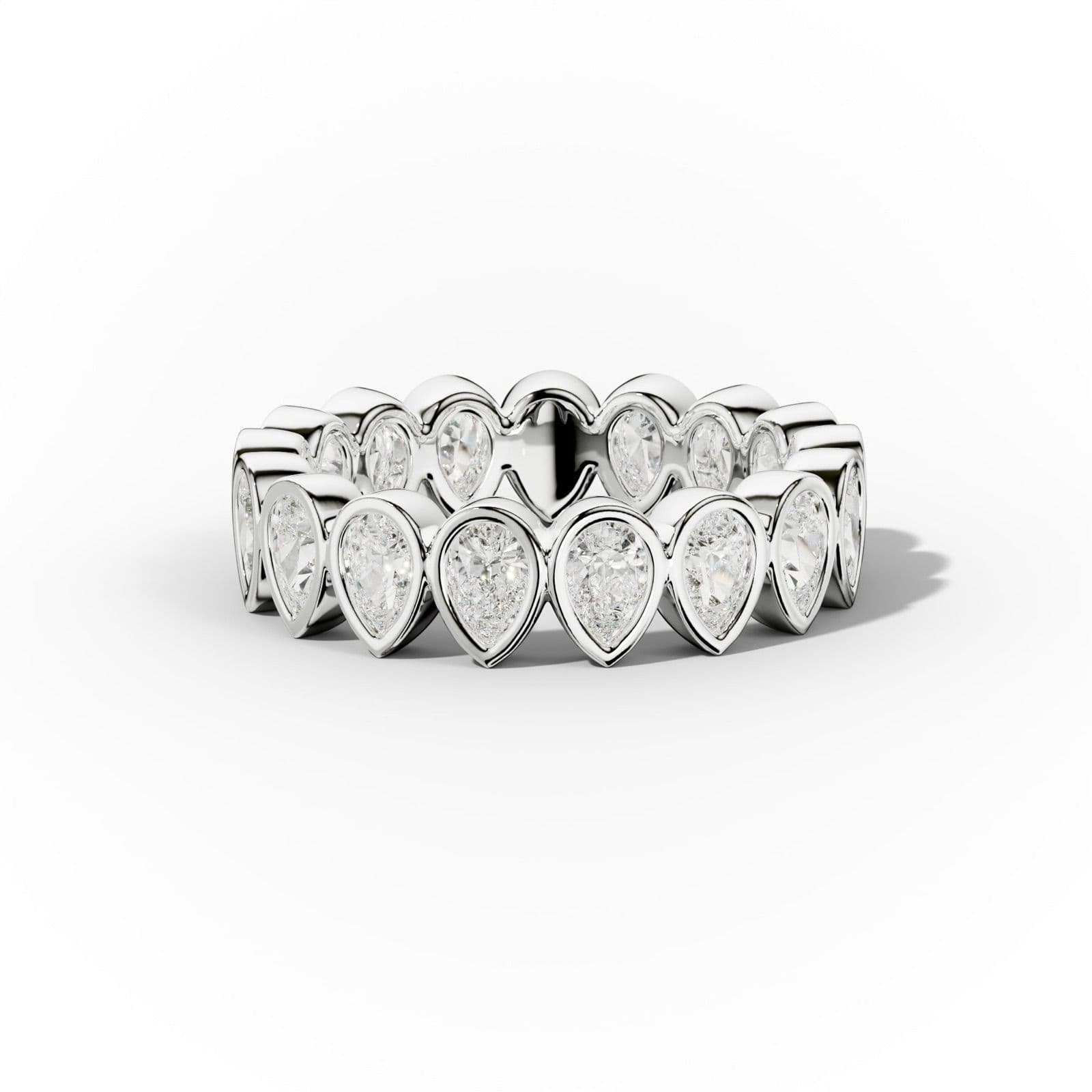 2.0 Carat Bezel Set Pear Cut Diamond Eternity Band