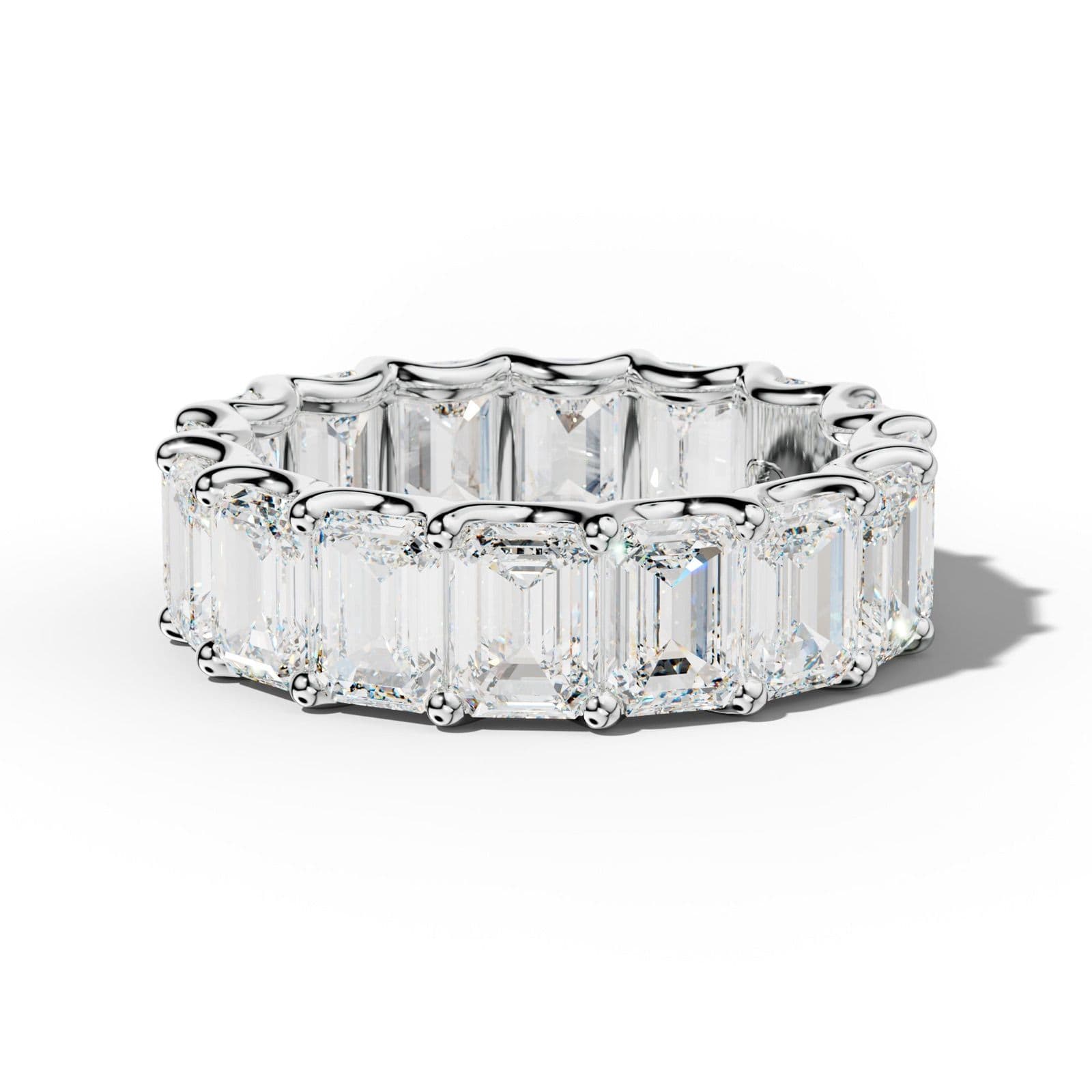 9.0 Carat Emerald Cut Diamond Eternity Band U Prong