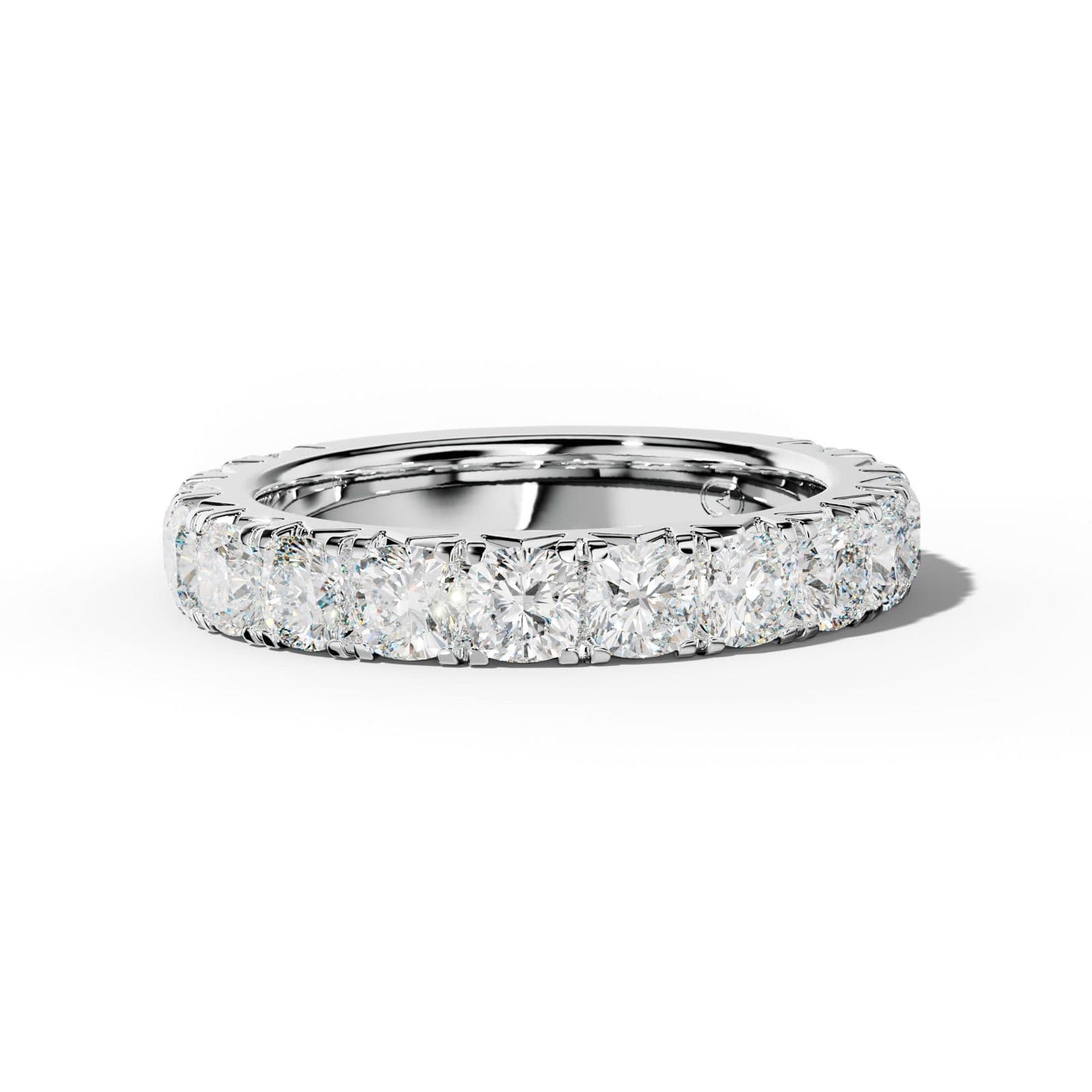 3.0 Carat Cushion Diamond French Pave 3/4 Anniversary Band