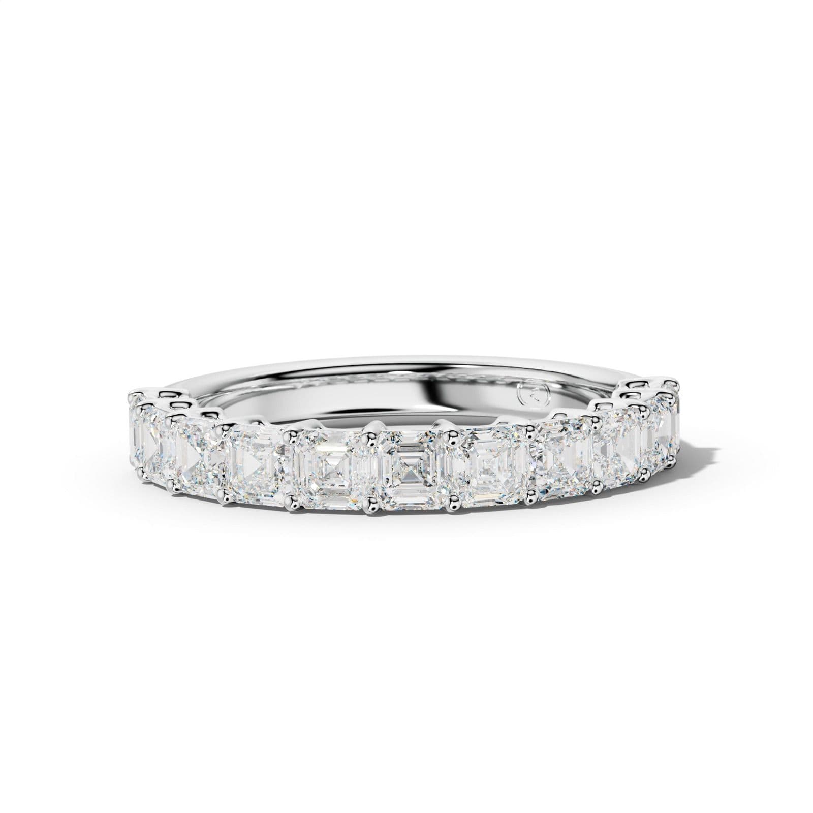 2.0 Carat Asscher Diamond Half Anniversary Band