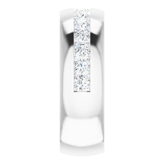 2.5 ctw Channel Set Princess Cut Diamond Men's Ring Half Eternity