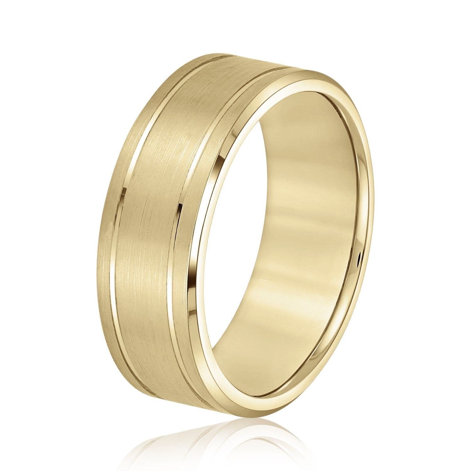 Men's Stylish Matte Band Double Groove