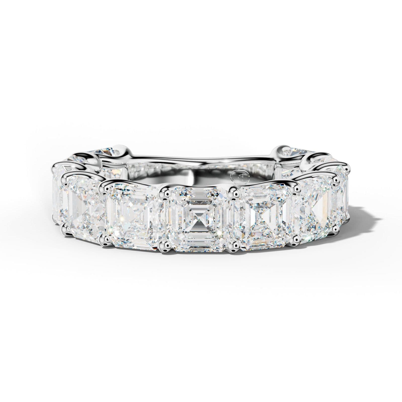 8.0 Carat Asscher Diamond 3/4 Anniversary Band U Prong