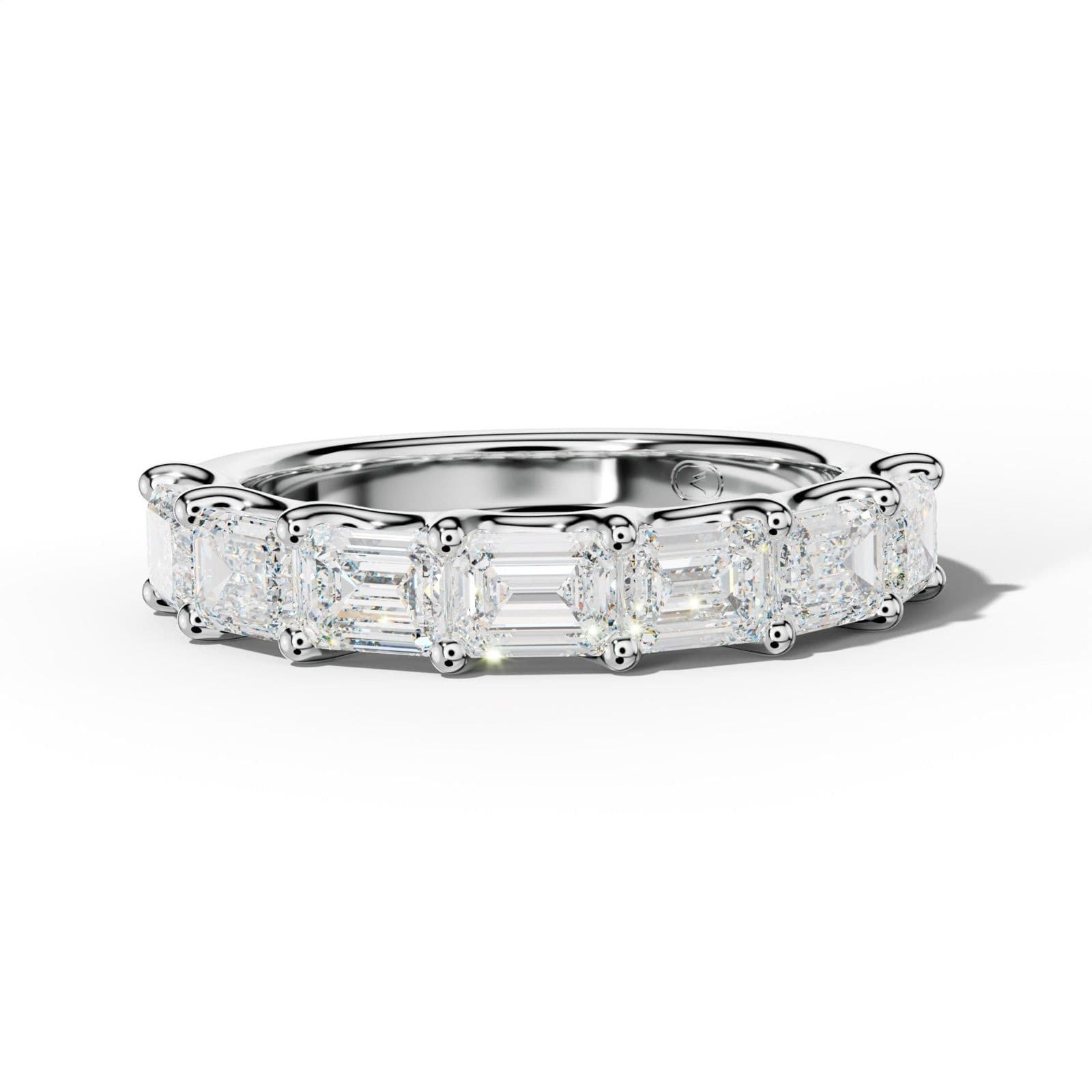 3.0 Carat East West Emerald Diamond Half Anniversary Band U Prong