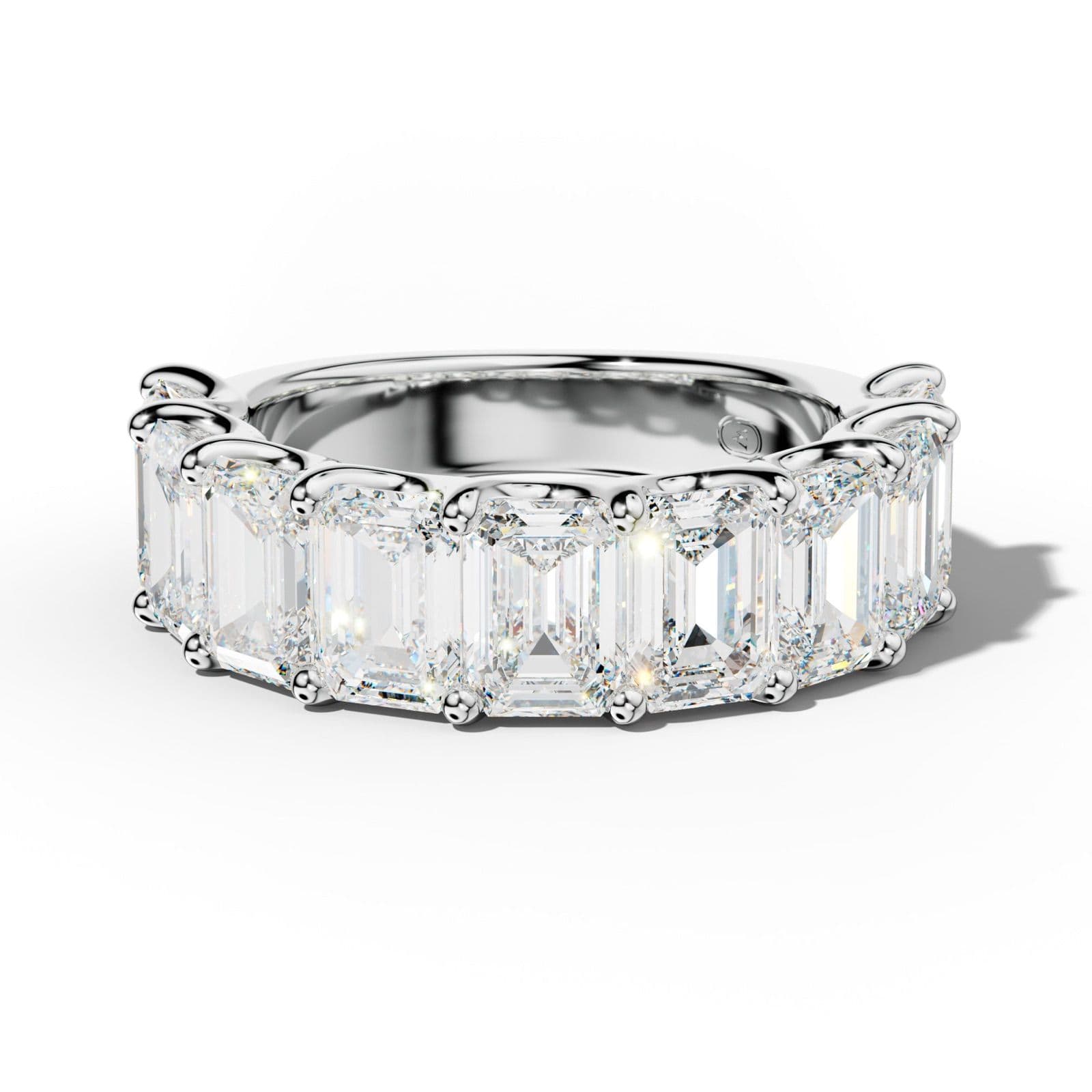 7.0 Carat Emerald Cut Diamond Half Anniversary Band U Prong