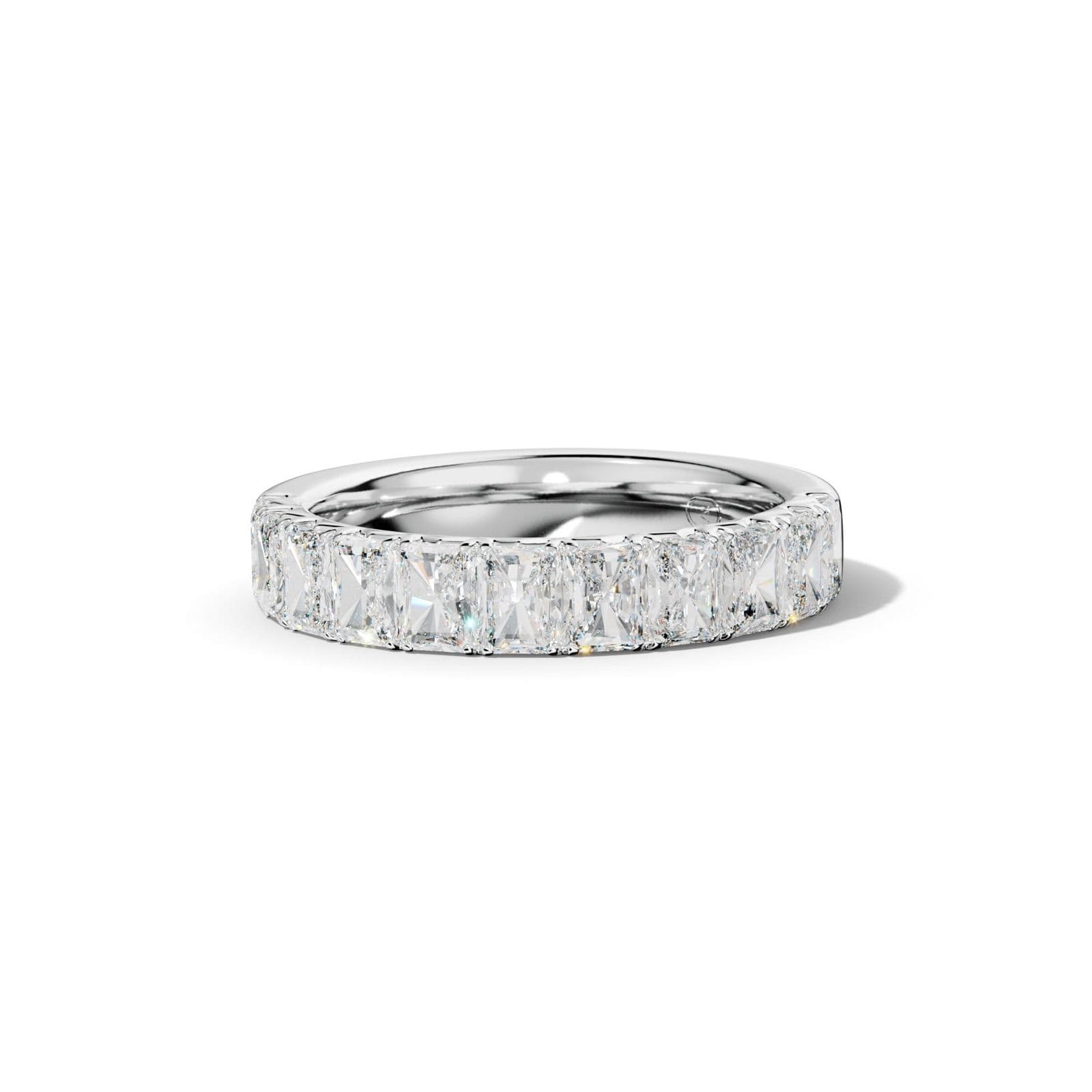 2.0 Carat Radiant Diamond French Pave Half Anniversary Band