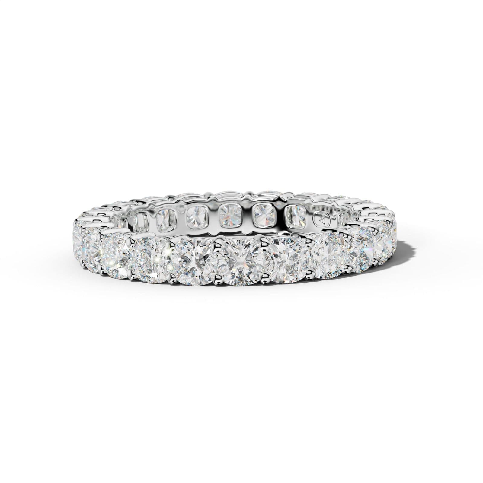 4.0 Carat Cushion Diamond Eternity Band Shared Prong