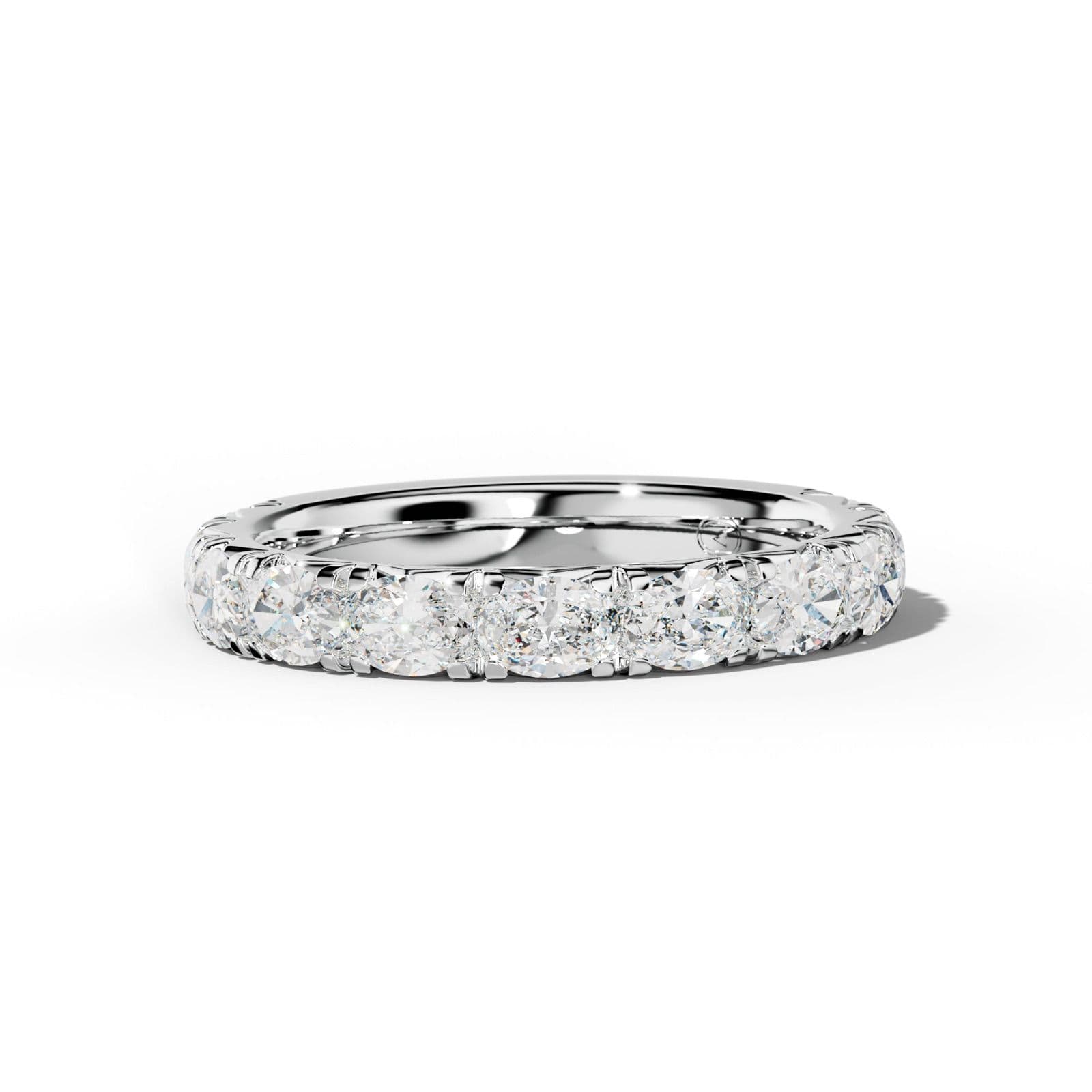 1.0 Carat East West Oval Diamond French Pave 3/4 Anniversary Band