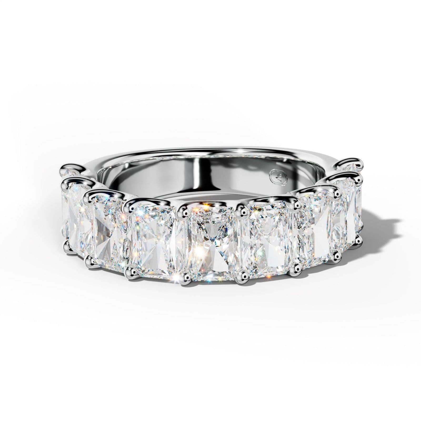 4.0 Carat Radiant Diamond Half Anniversary Band U Prong