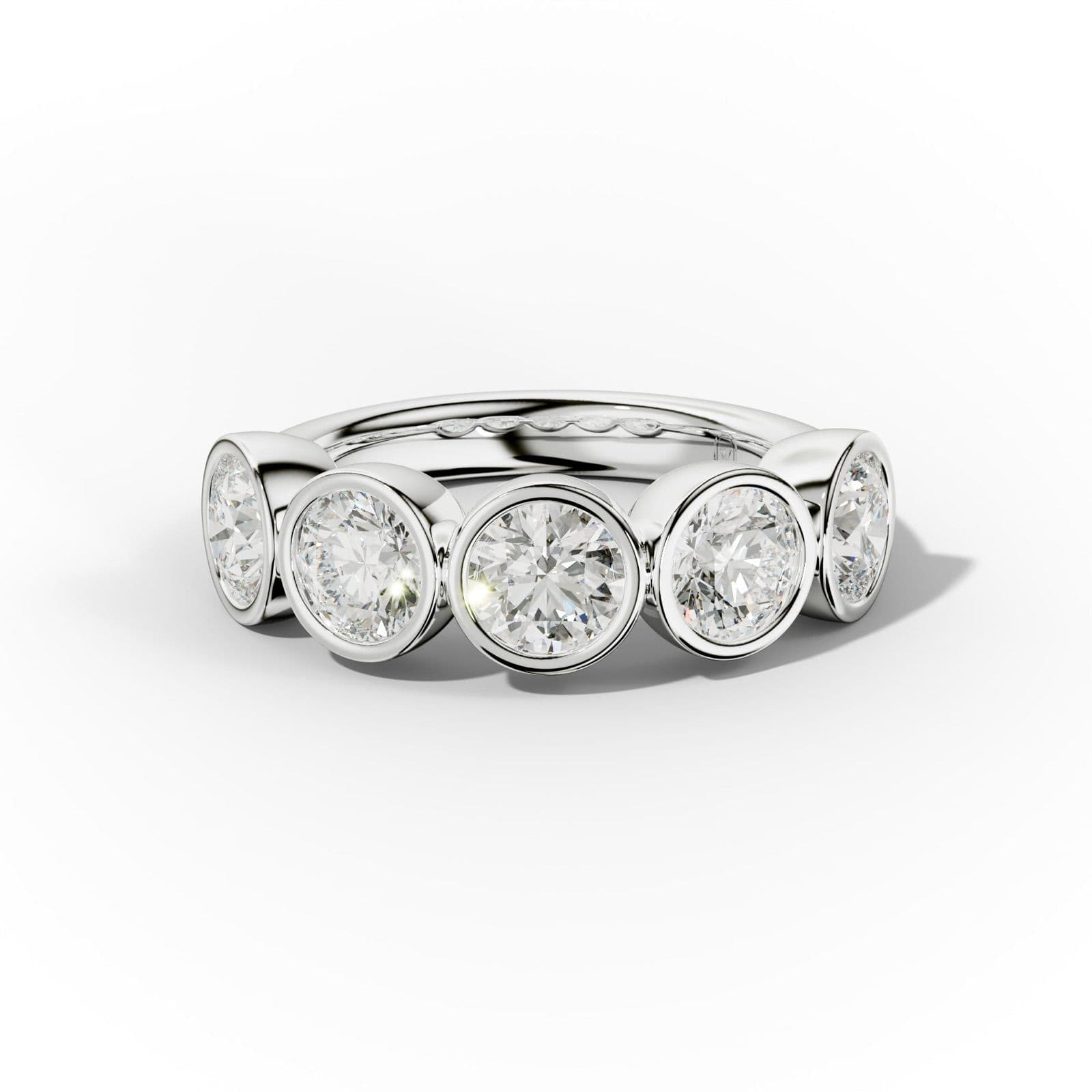 3.0 Carat Bezel Set Round Cut Diamond Anniversary Band