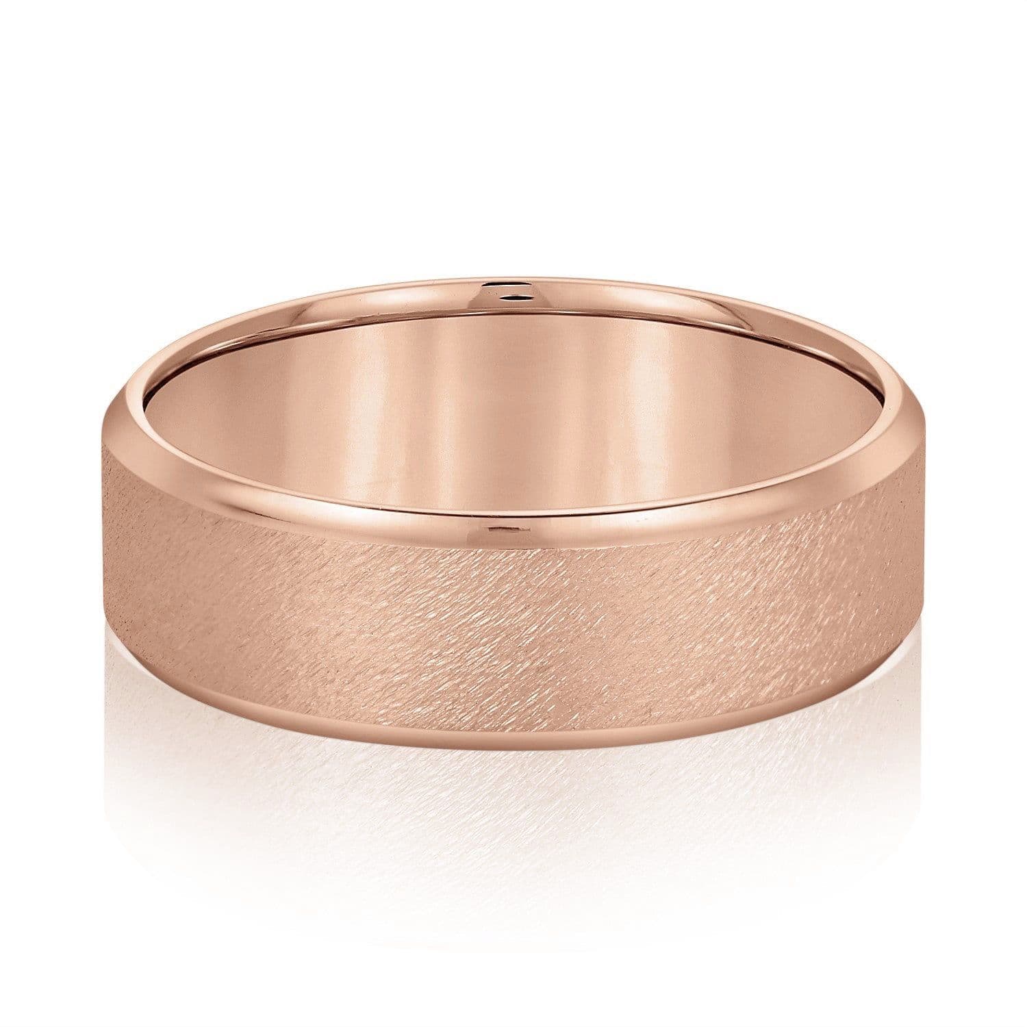 Beveled Edge Comfort Fit Sandblasted Finish Men's Band