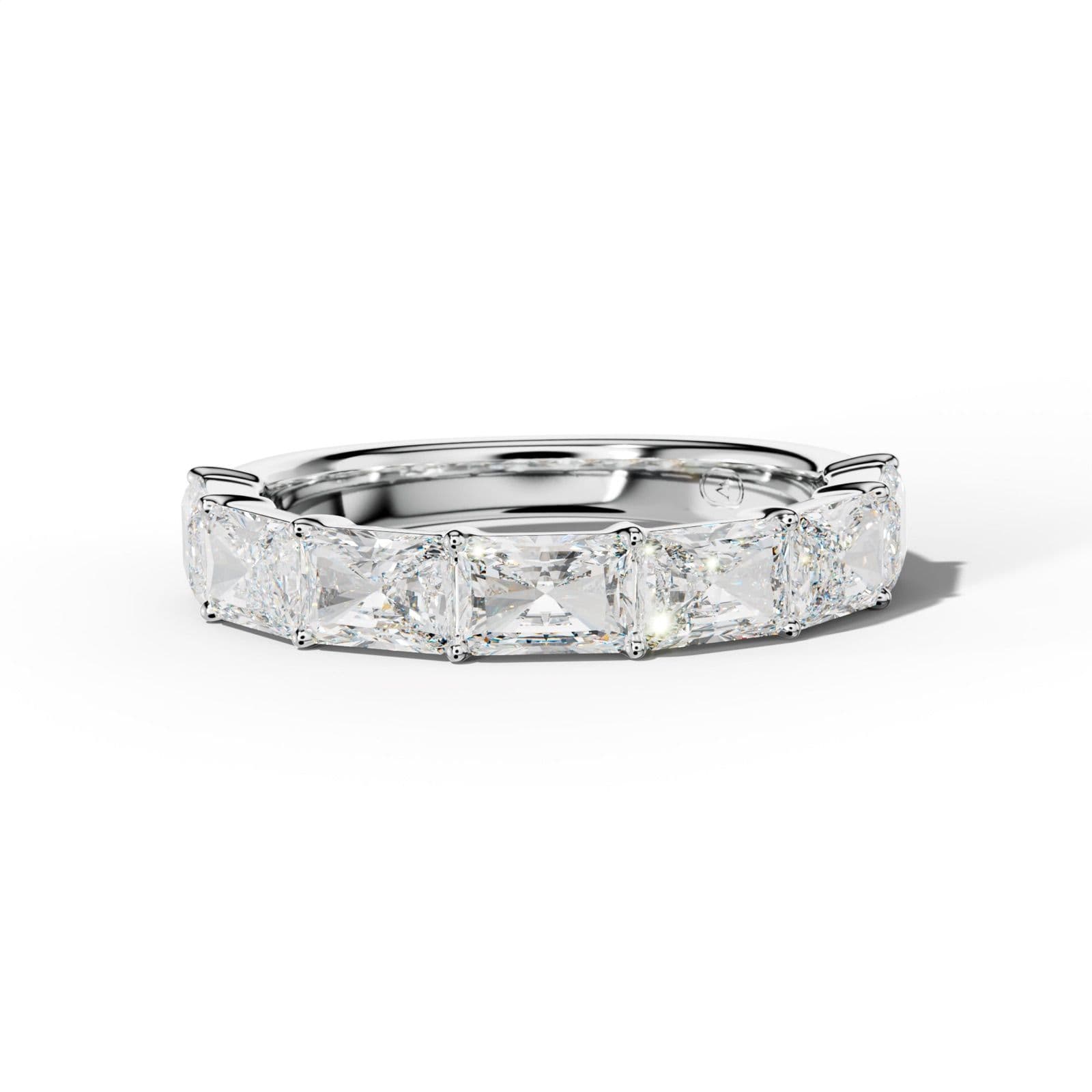 3.0 Carat East West Radiant Diamond Half Anniversary Band Shared Prong Low-Set Design