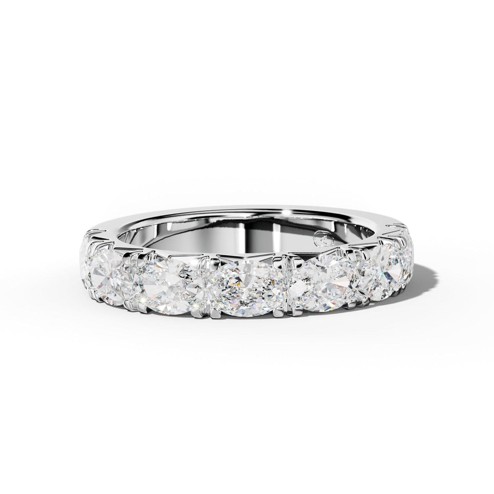 2.0 Carat East West Oval Diamond French Pave Half Anniversary Band
