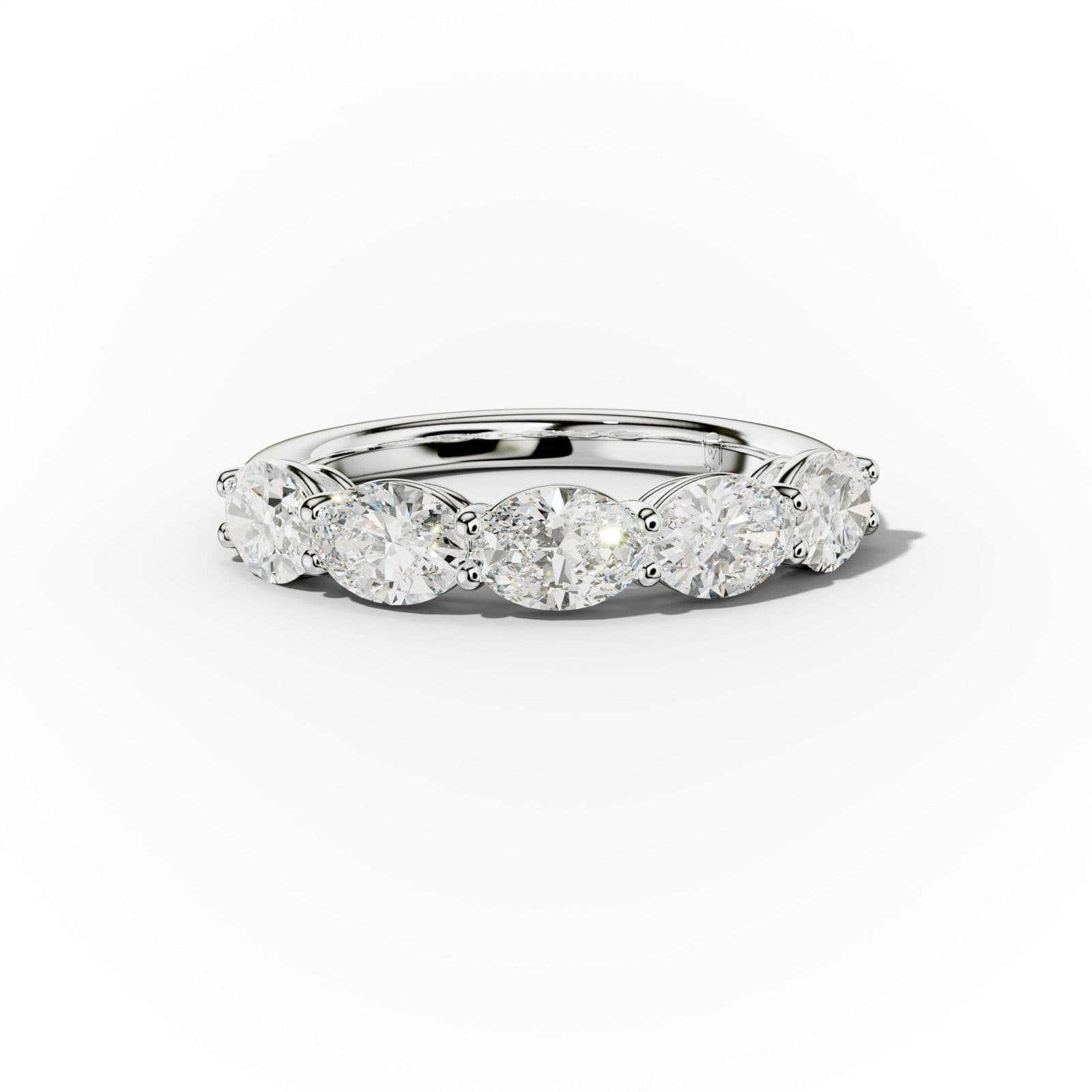 2.0 Carat East West Oval Cut 5 Stone Diamond Anniversary Band