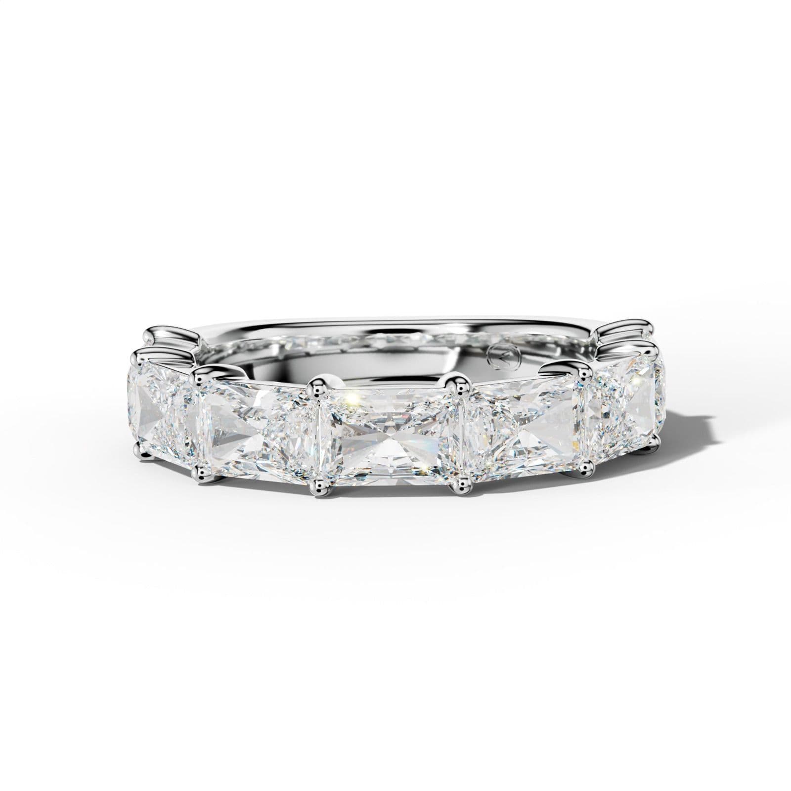 4.0 Carat East West Radiant Diamond Half Anniversary Band Shared Prong Low-Set Design