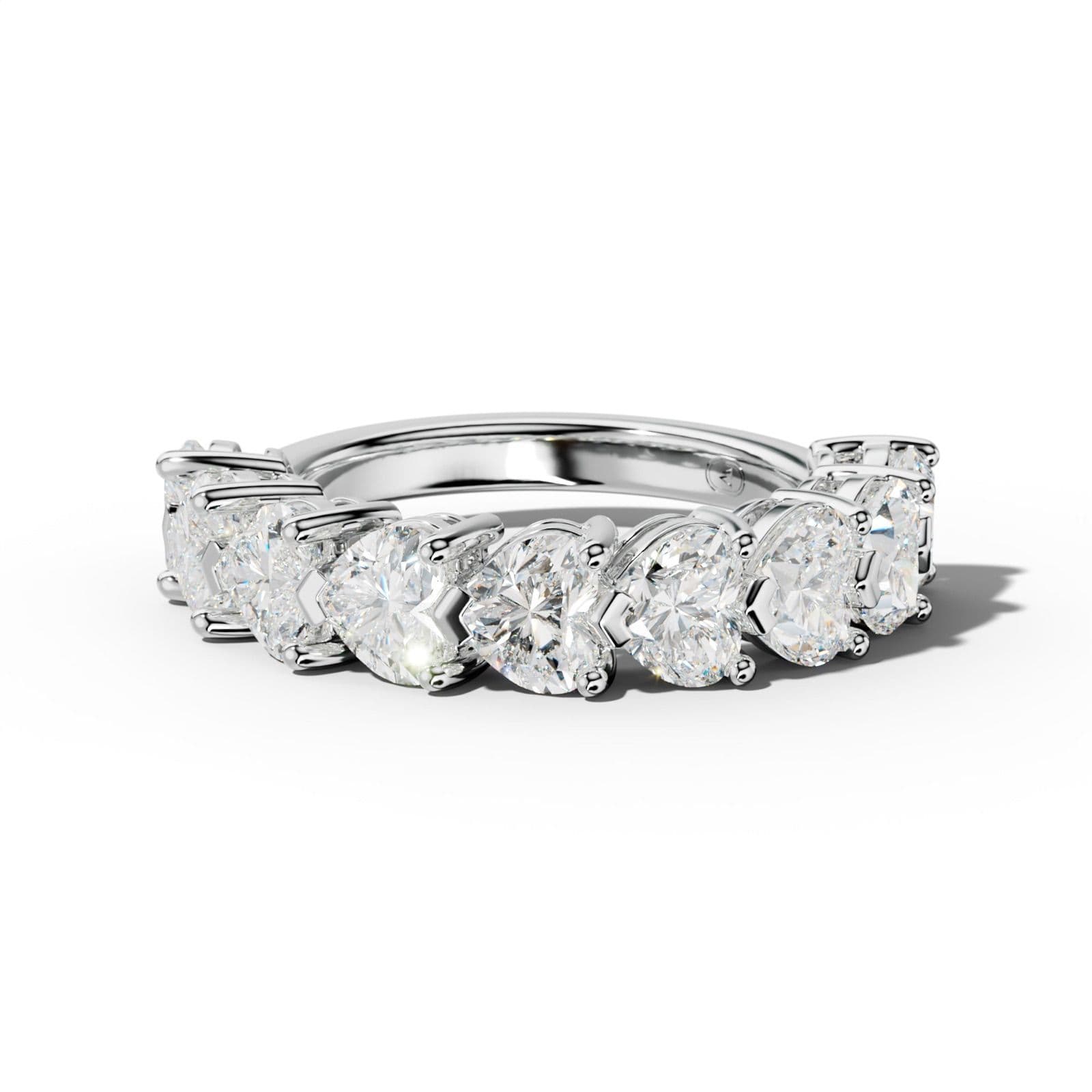 4.0 Carat East West Heart Diamond Half Eternity Anniversary Band