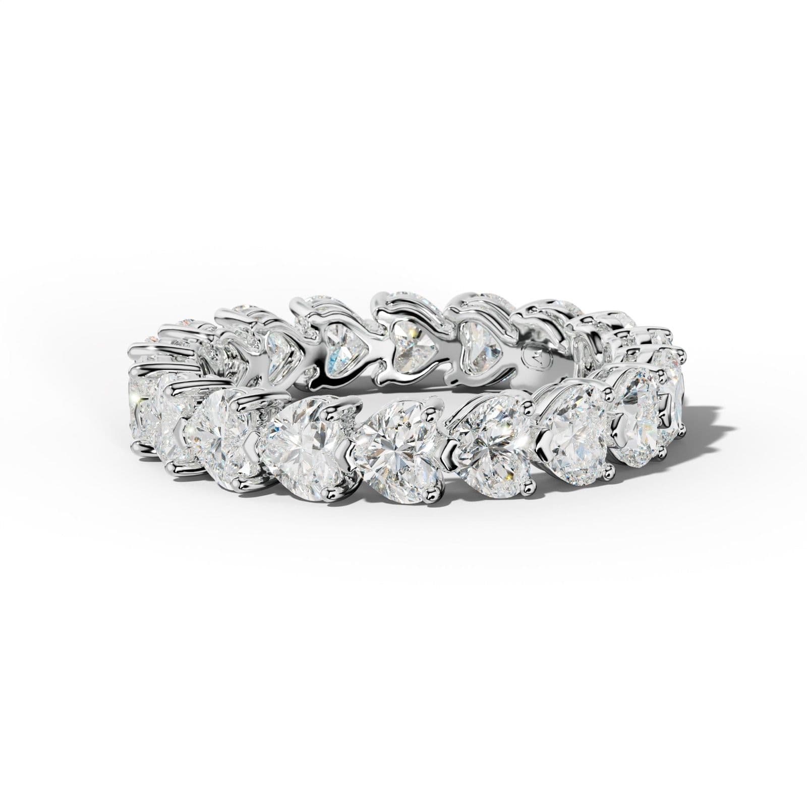 4.0 Carat East West Heart Diamond Eternity Band Shared Prong