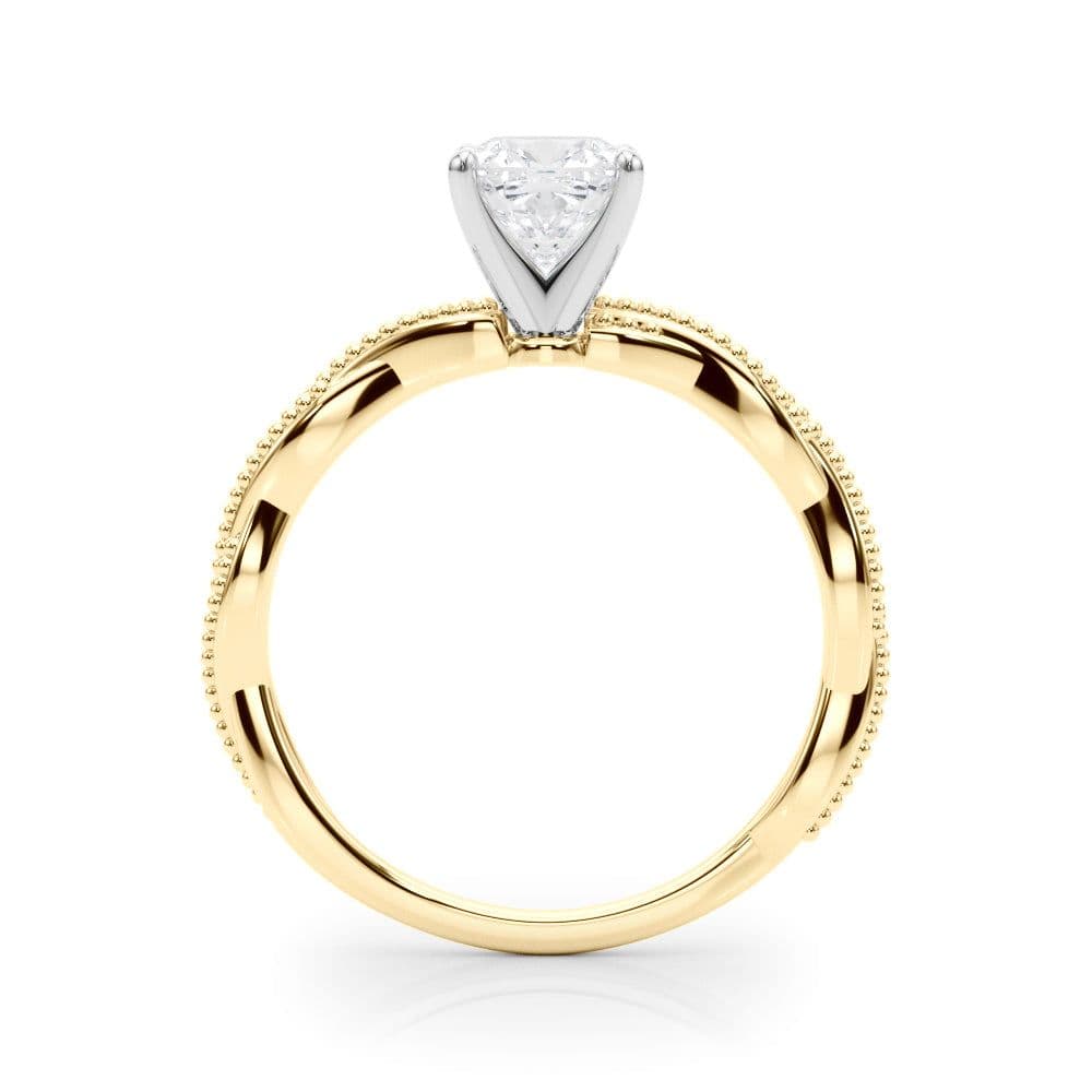 Anastasia Twisted Vine Cushion Diamond Solitaire Engagement Ring