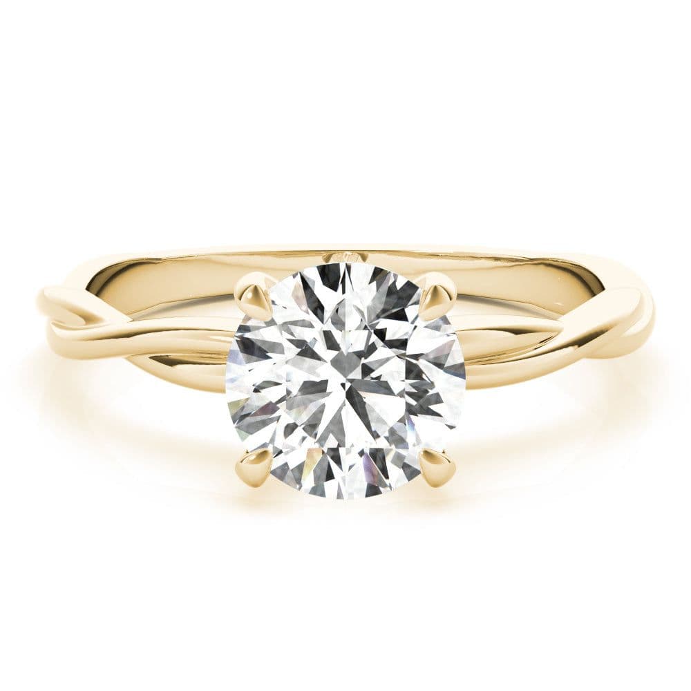 Twisted Vine Round Diamond Solitaire Engagement Ring