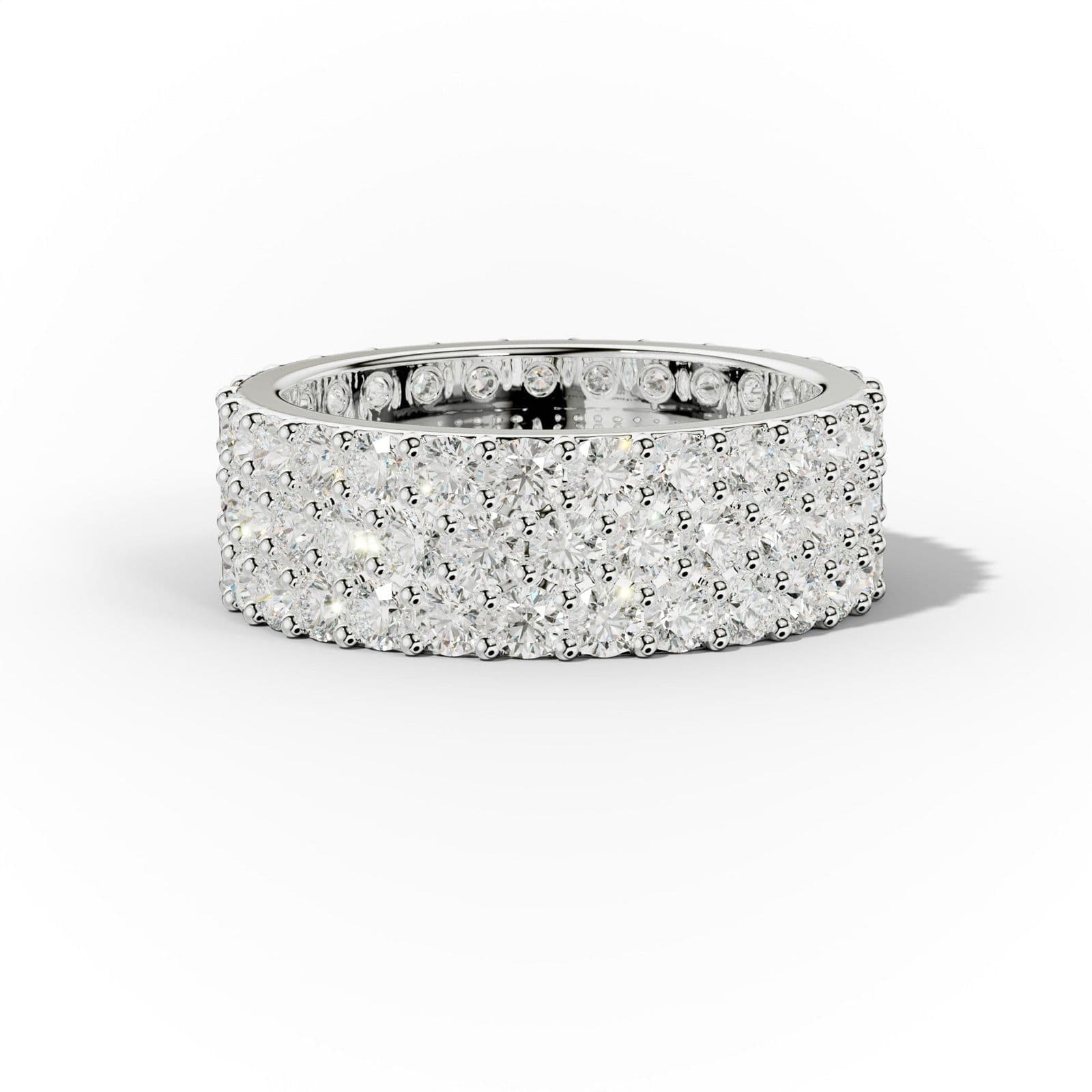 3 ct Round Diamond Eternity Band Triple Row Design