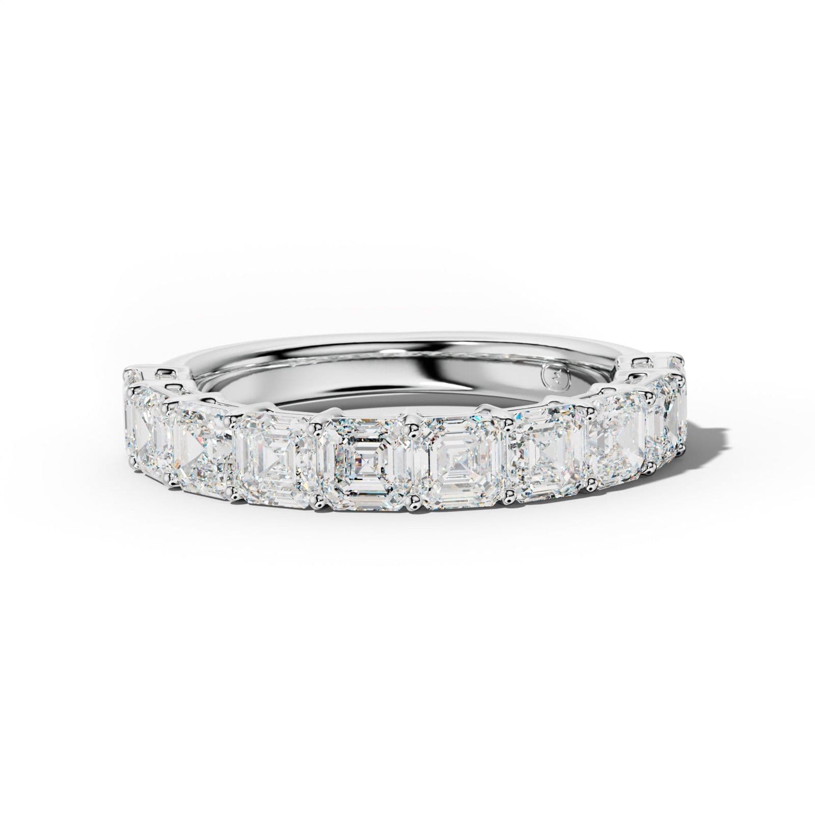 3.0 Carat Asscher Diamond Half Anniversary Band
