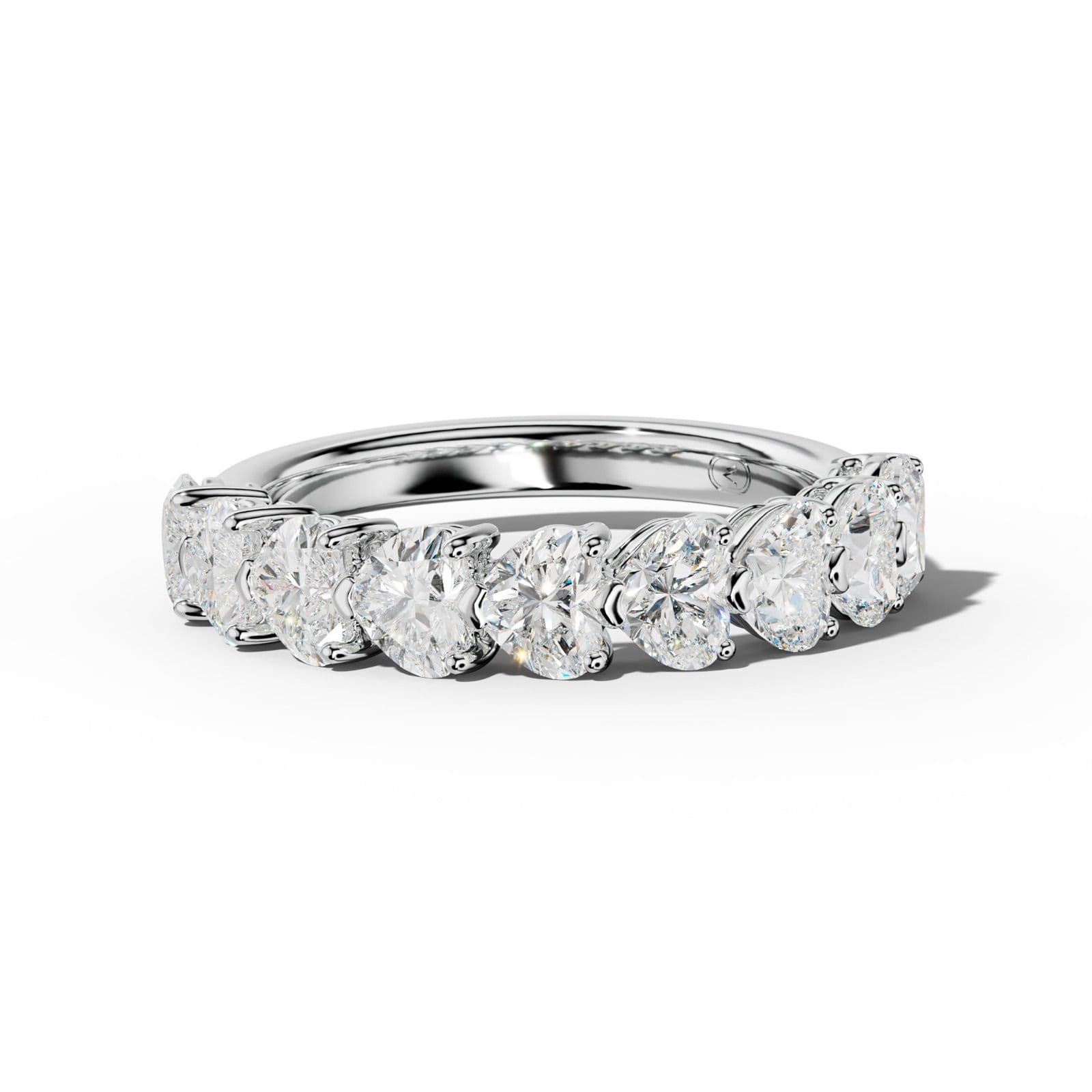 3.0 Carat East West Heart Diamond Half Eternity Anniversary Band