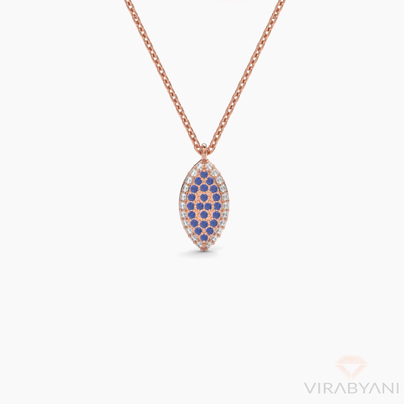 Double Sided Diamond & Sapphire Marquise Shaped AMoré Pavé Necklace