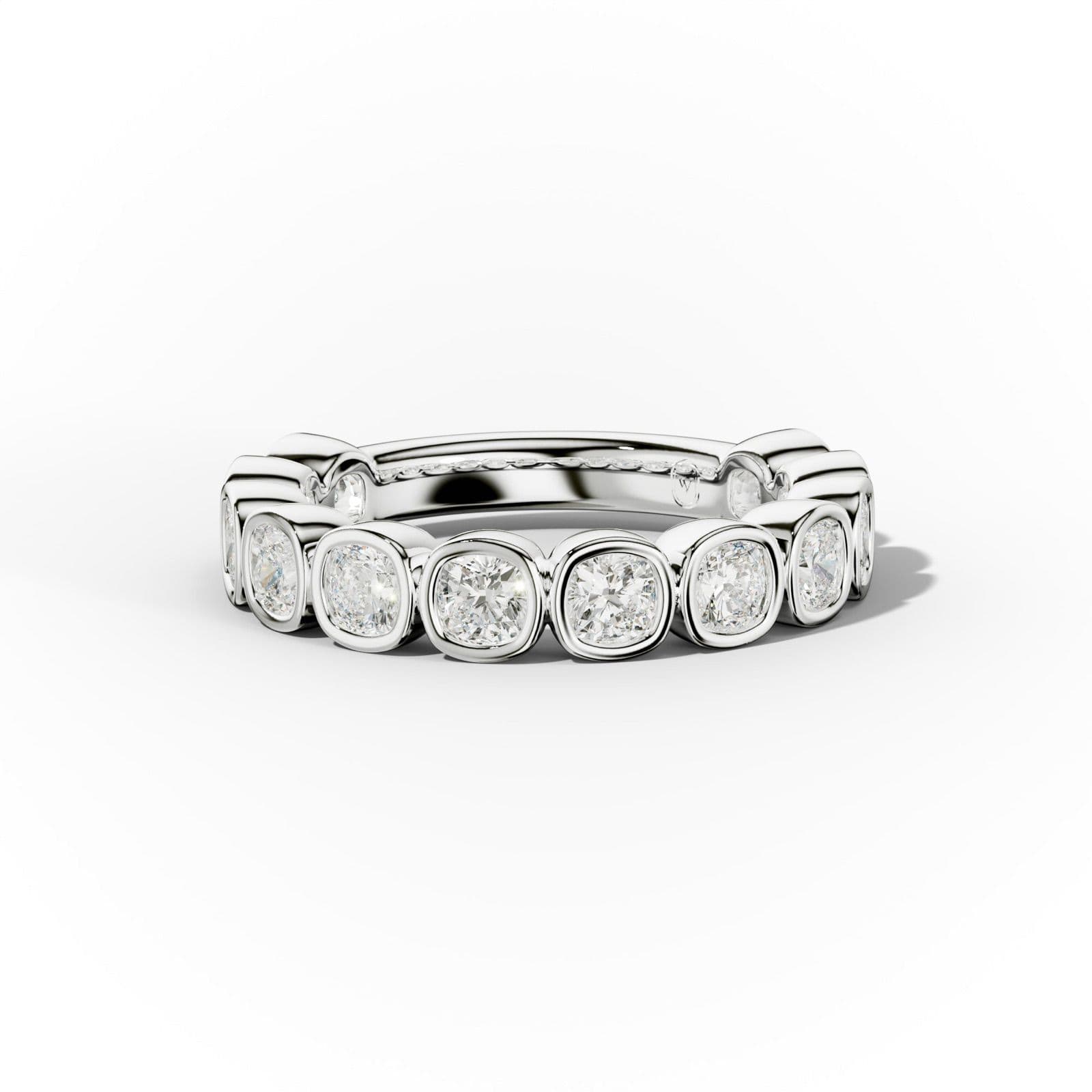 2.0 Carat Bezel Set Cushion Cut Diamond Anniversary Band