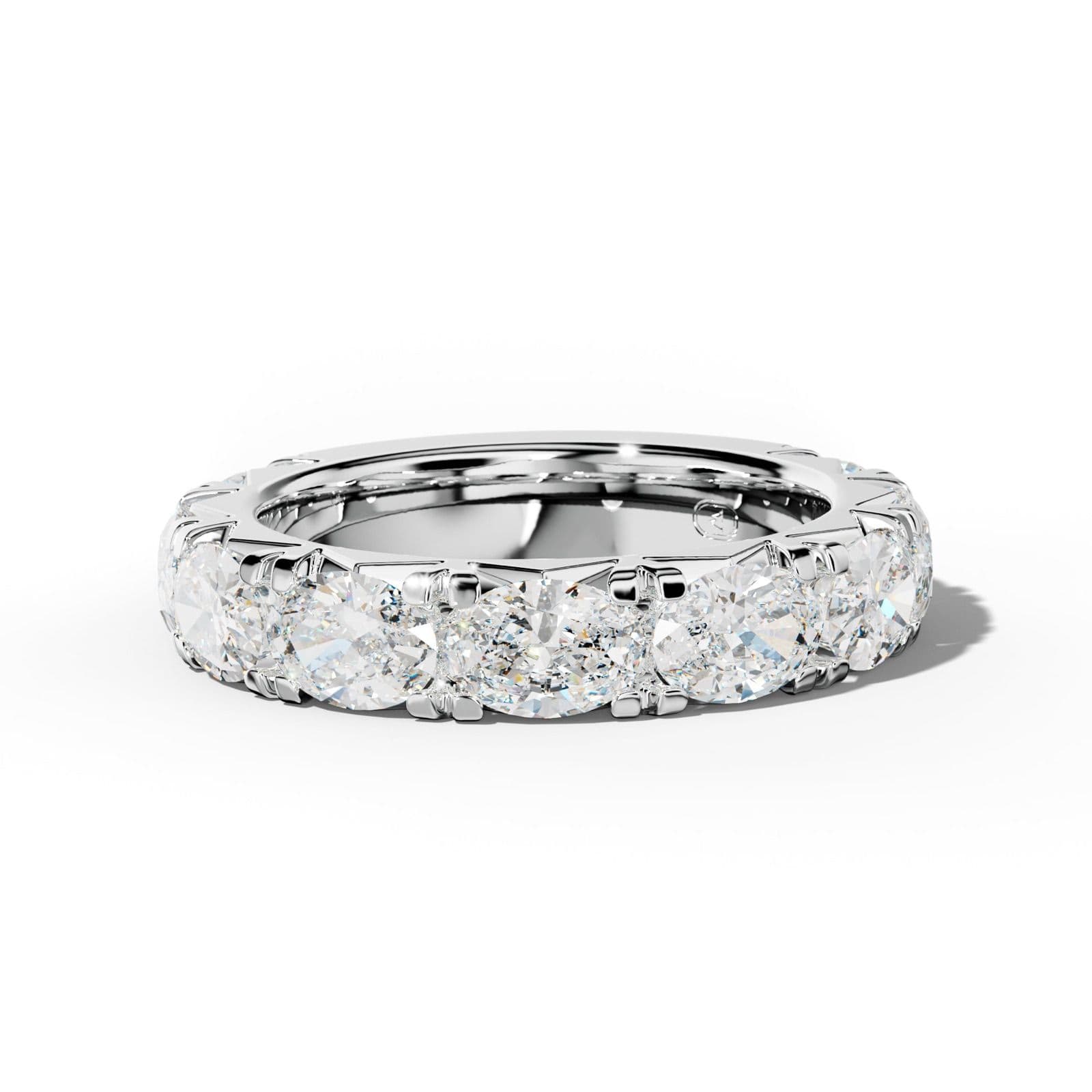 3.0 Carat East West Oval Diamond French Pave 3/4 Anniversary Band