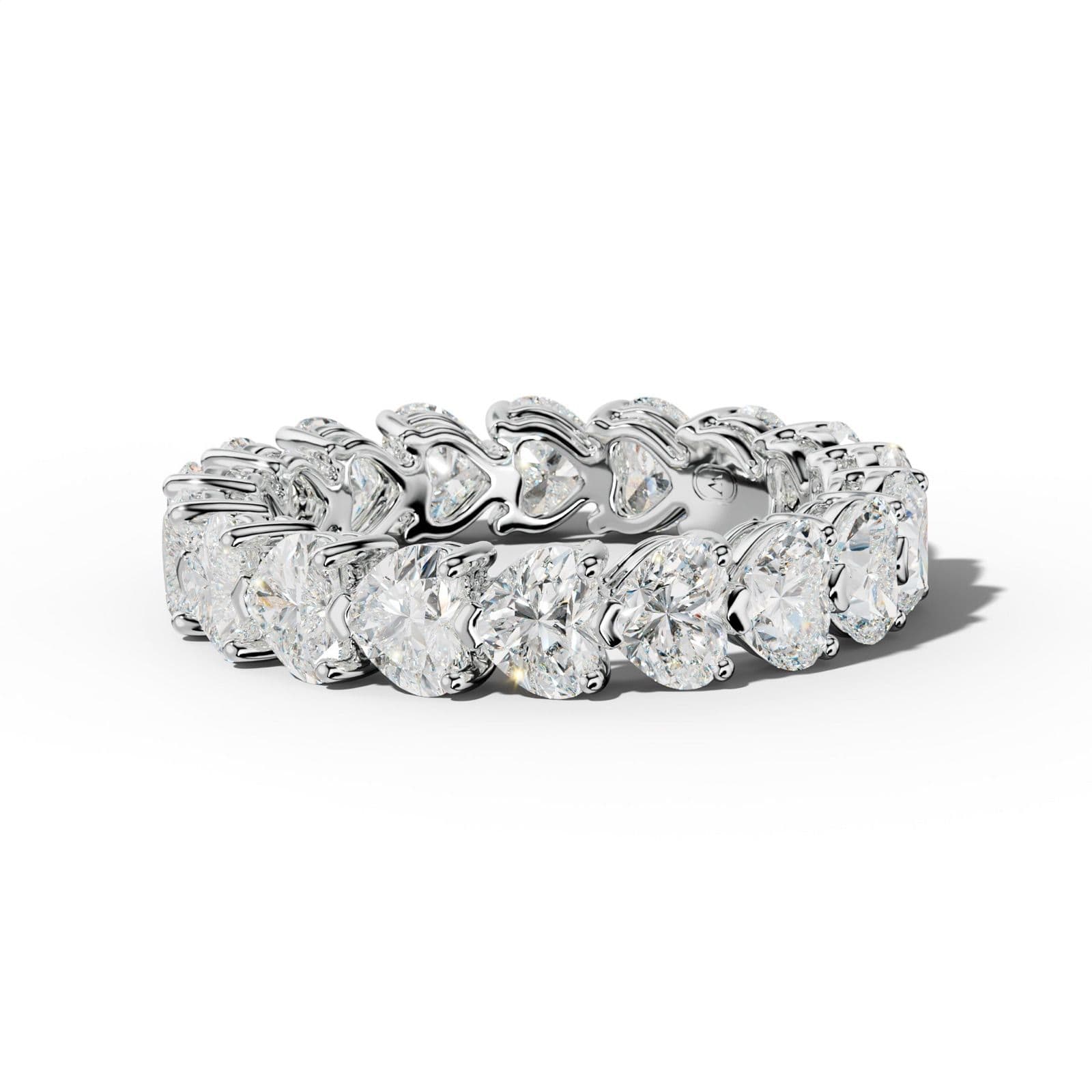 5.0 Carat East West Heart Diamond Eternity Band Shared Prong