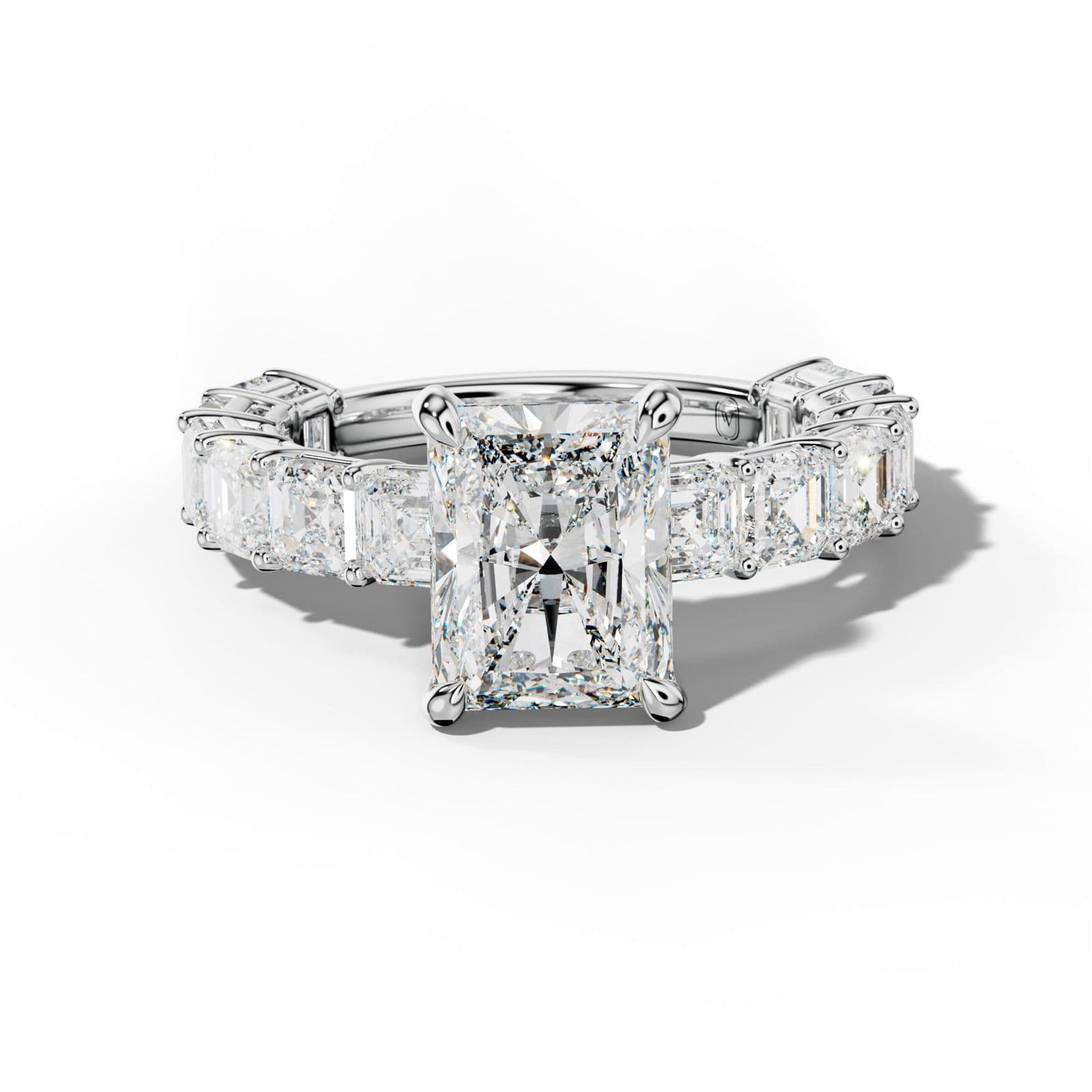 Demi Radiant Diamond Engagement Ring With Asscher Side Stones