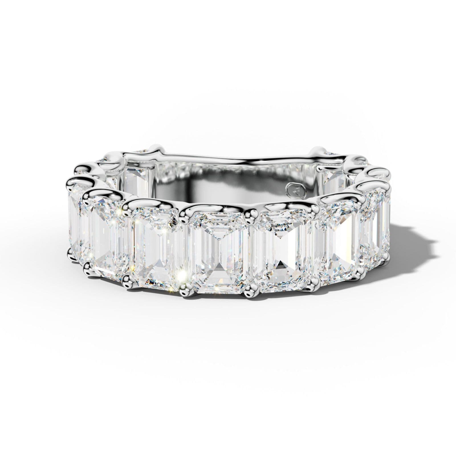 7.0 Carat Emerald Cut Diamond 3/4 Anniversary Band U Prong