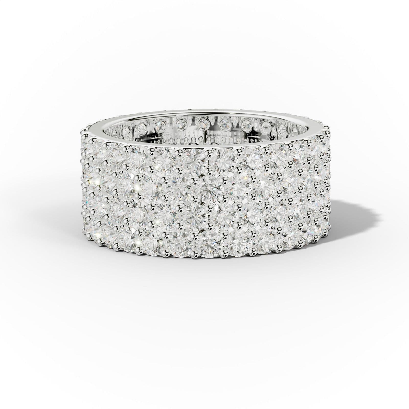 4 ct Round Diamond Eternity Band Four Row Style
