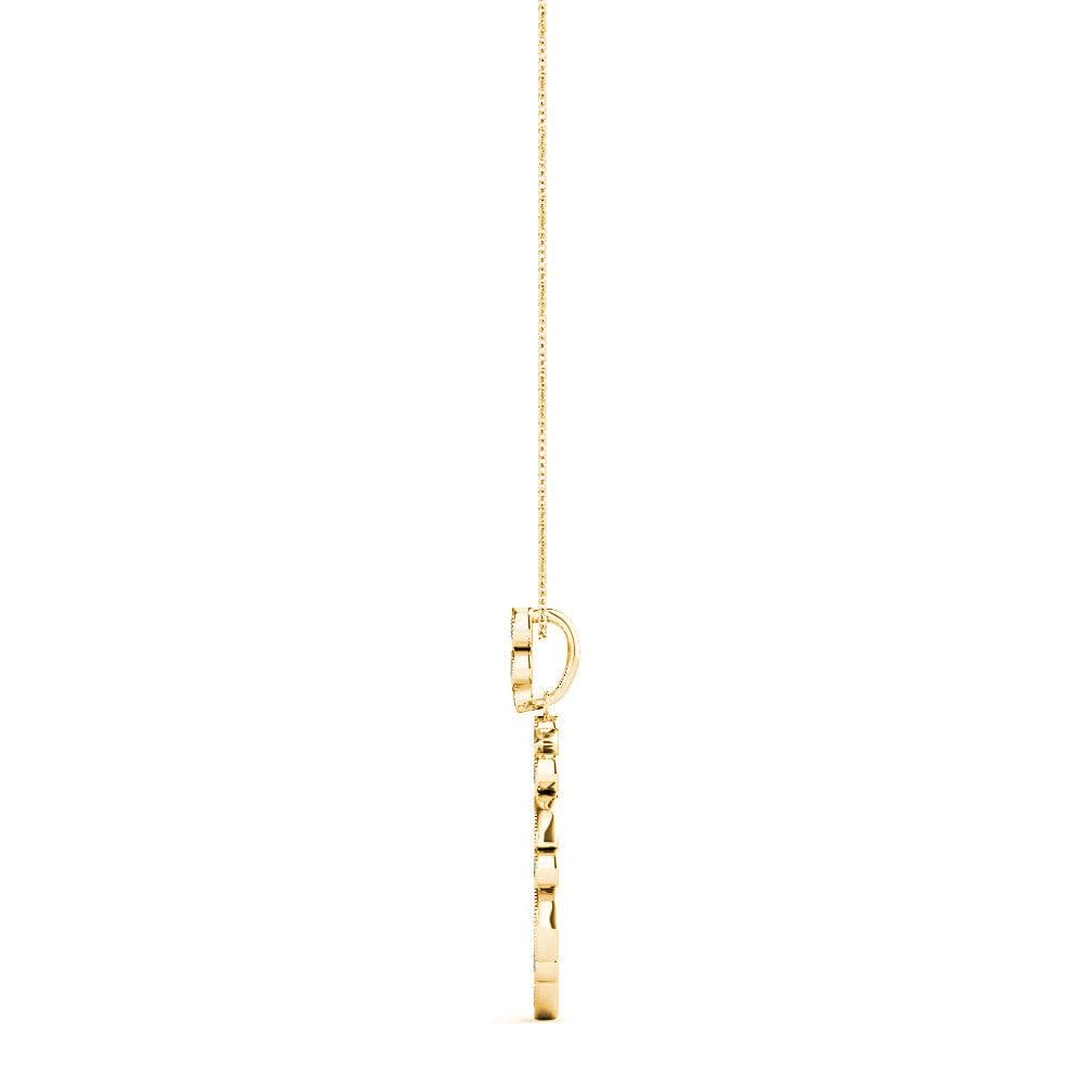 0.50 ctw Diamond Milgrain Circle Necklace Pendant-VIRABYANI