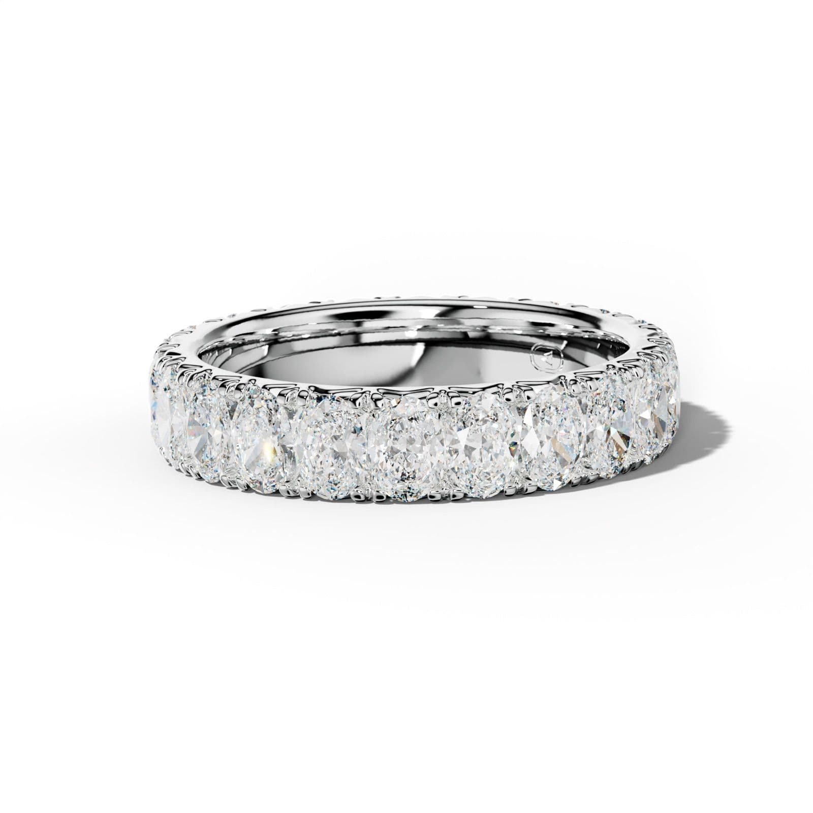 4.0 Carat Oval Diamond French Pave Eternity Band