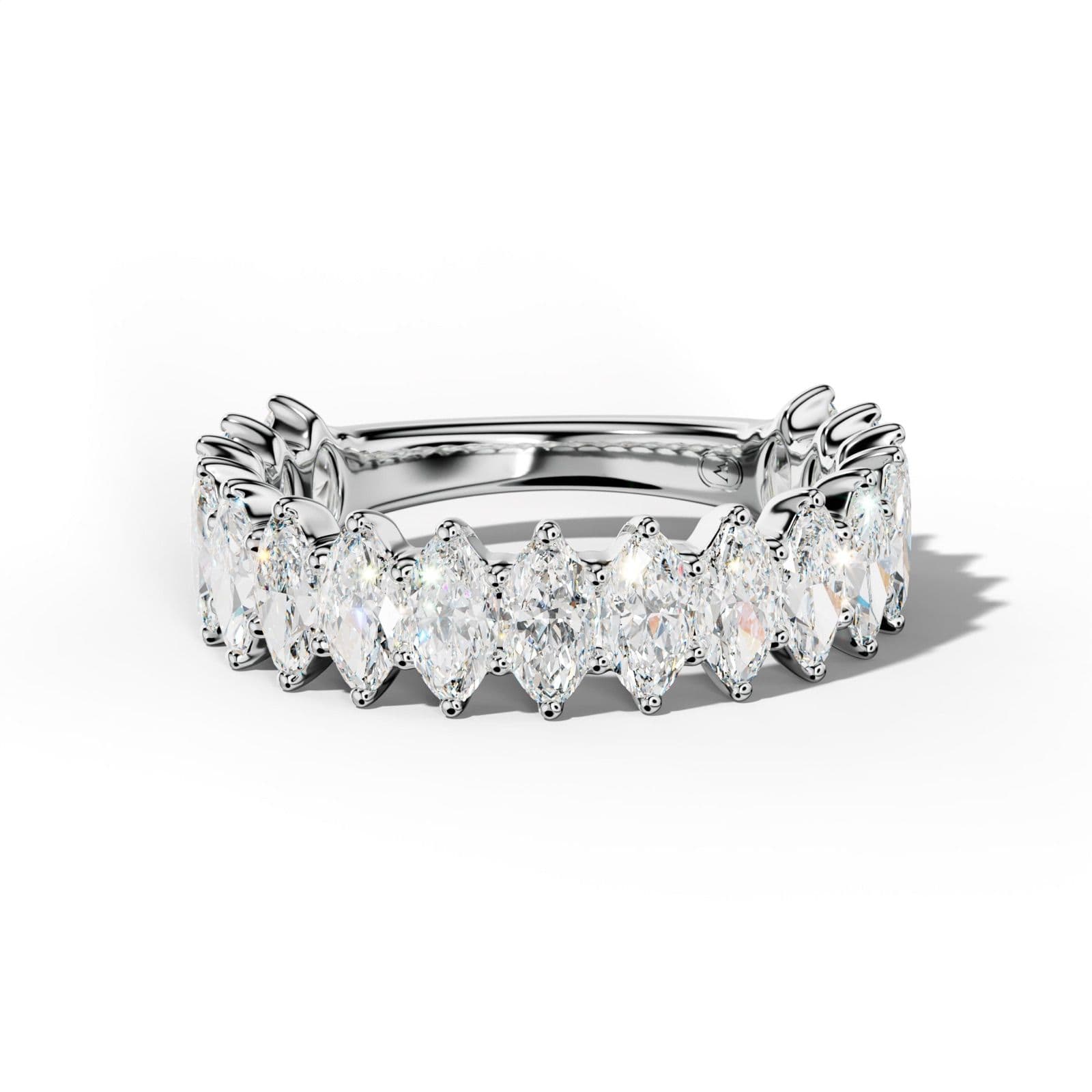 3.0 Carat Marquise Diamond 3/4 Anniversary Band Shared Prong Low-Set Design