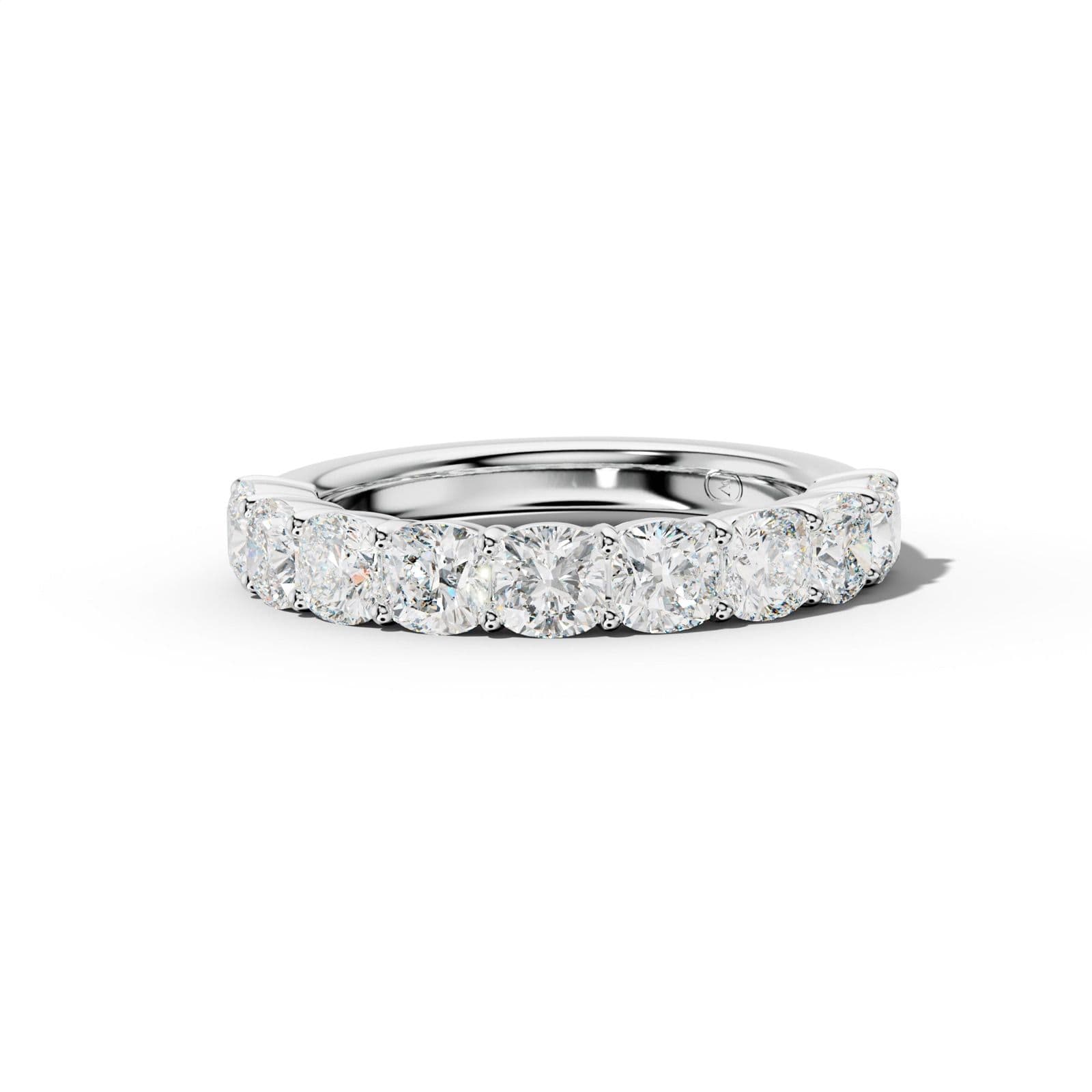 3.0 Carat Cushion Diamond Half Anniversary Band Shared Prong Low-Set Design