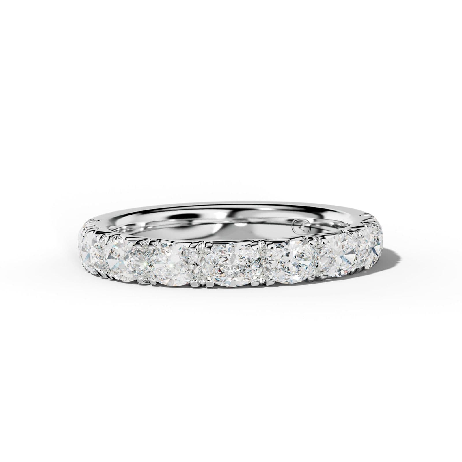 1.0 Carat East West Oval Diamond French Pave Half Anniversary Band