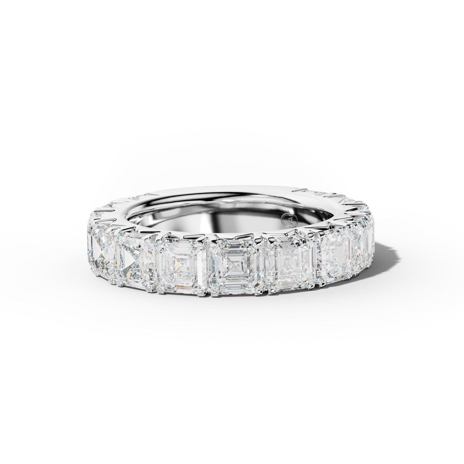 7.0 Carat Asscher Diamond French Pave 3/4 Anniversary Band