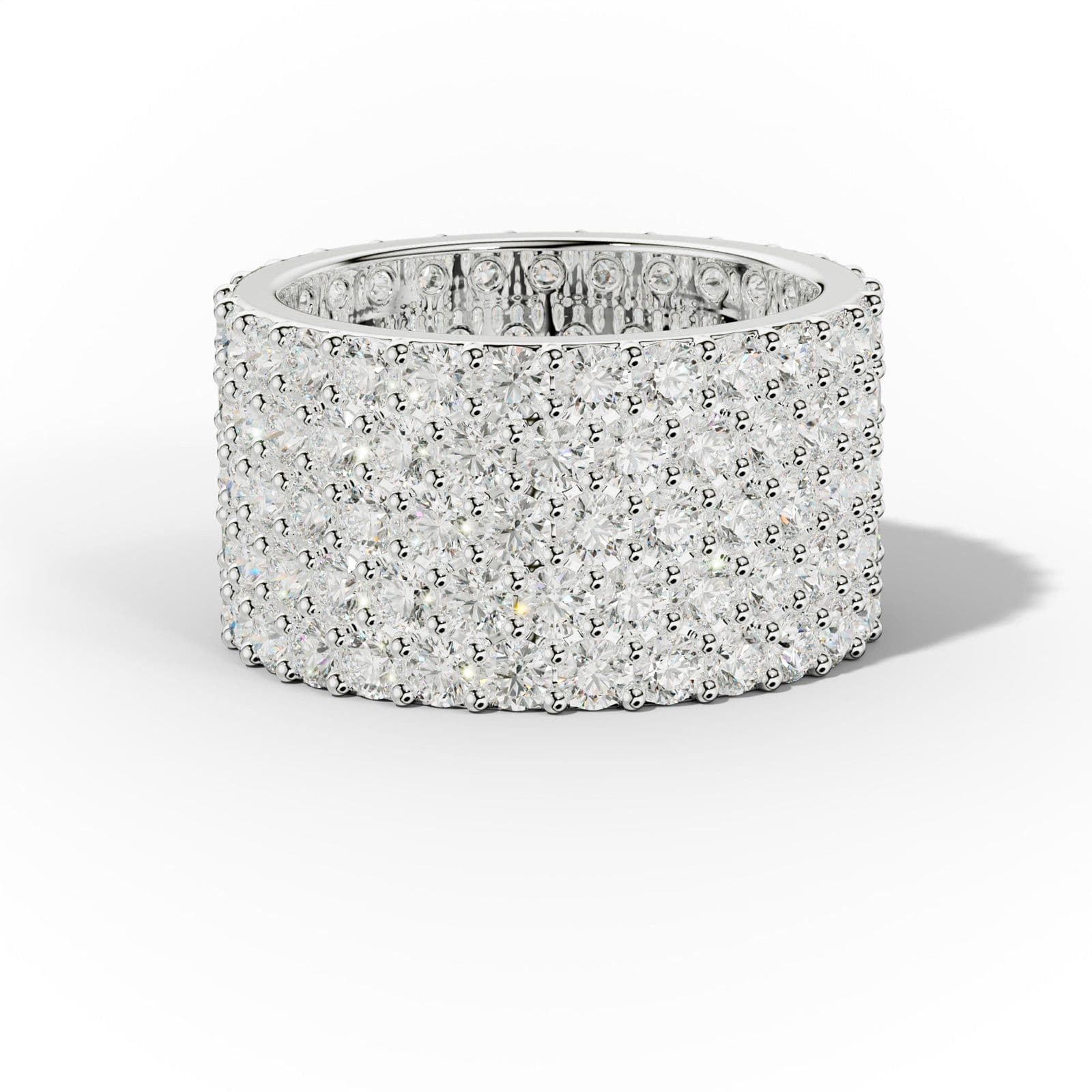 5 ct Round Diamond Eternity Band Five Row Design