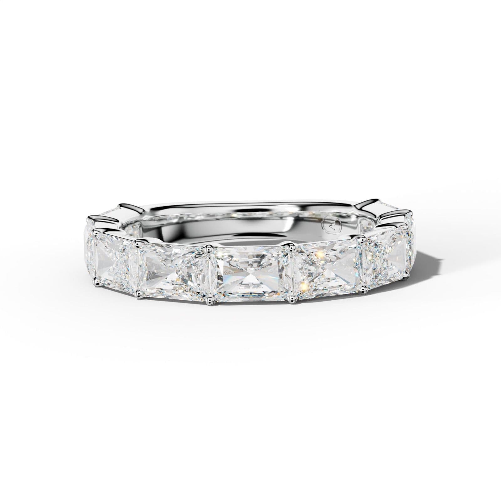 4.0 Carat East West Radiant Diamond 3/4 Anniversary Band Shared Prong Low-Set Design