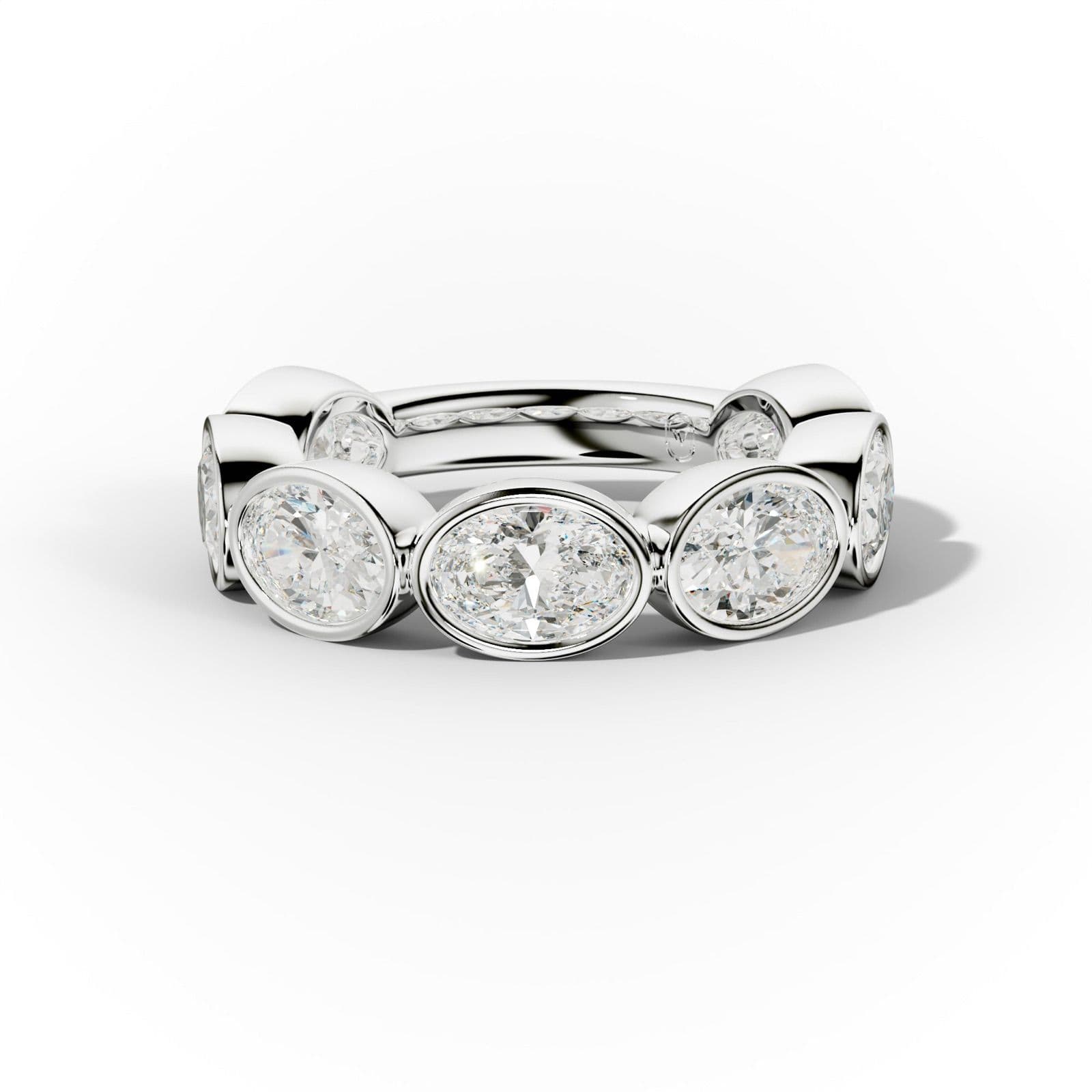4.0 Carat East West Oval Bezel Set Diamond Anniversary Band